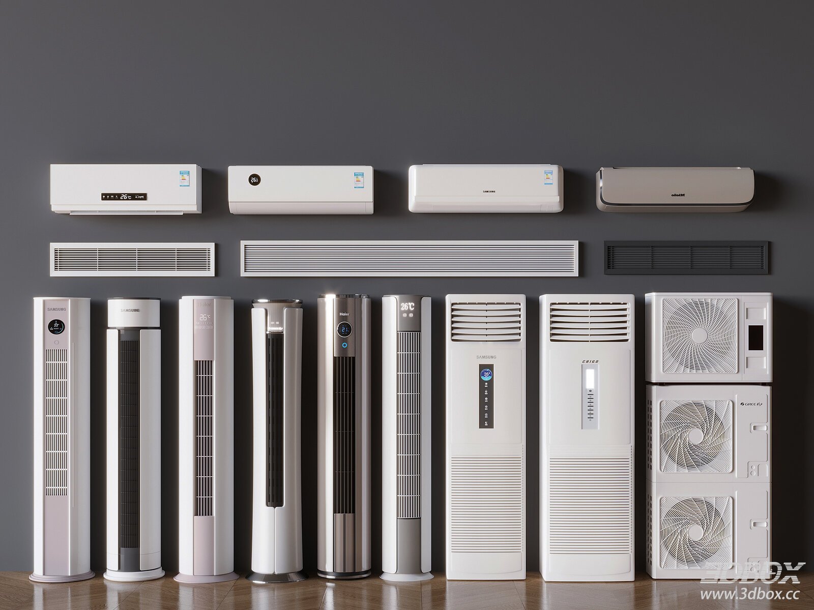 Modern Air - Conditioner Models 3D model - front view