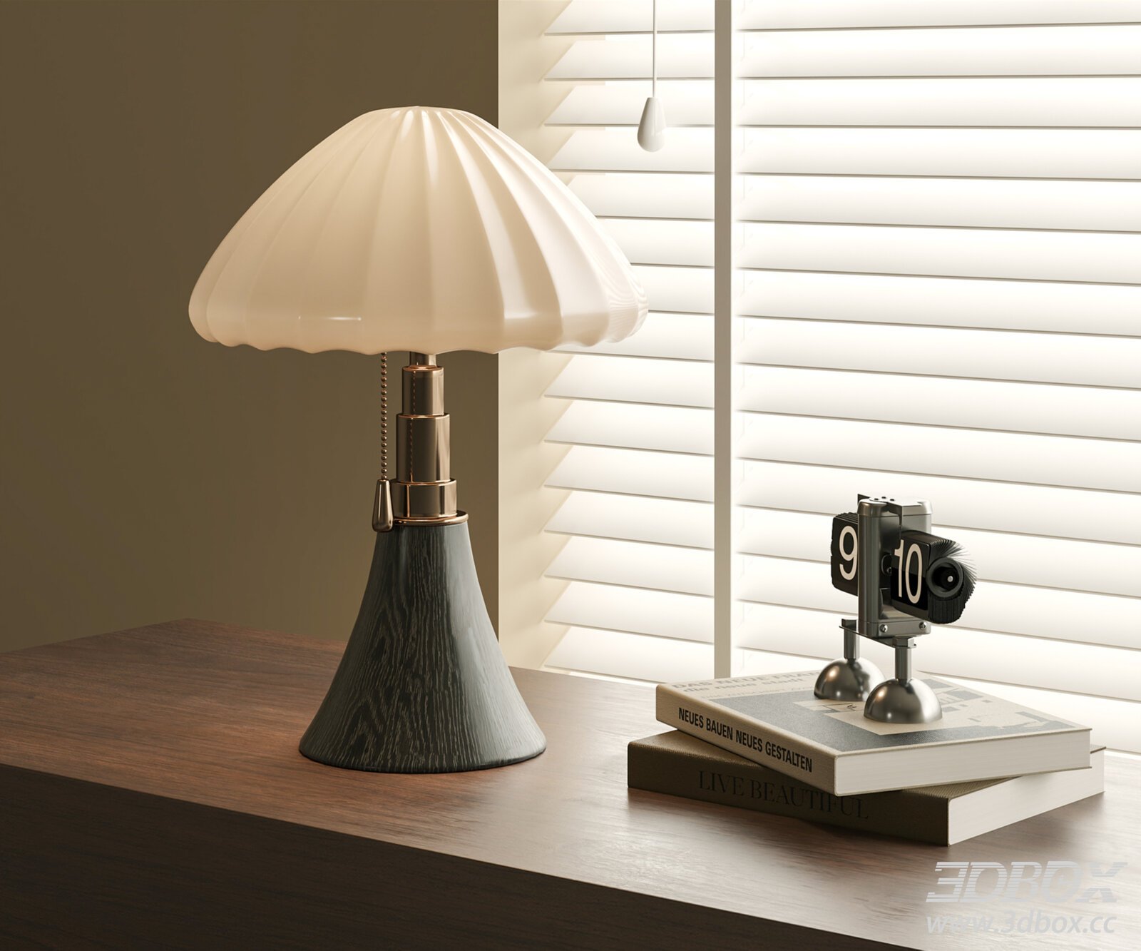 Modern Mid - Century Table Lamp 3D model - thumbnail 1