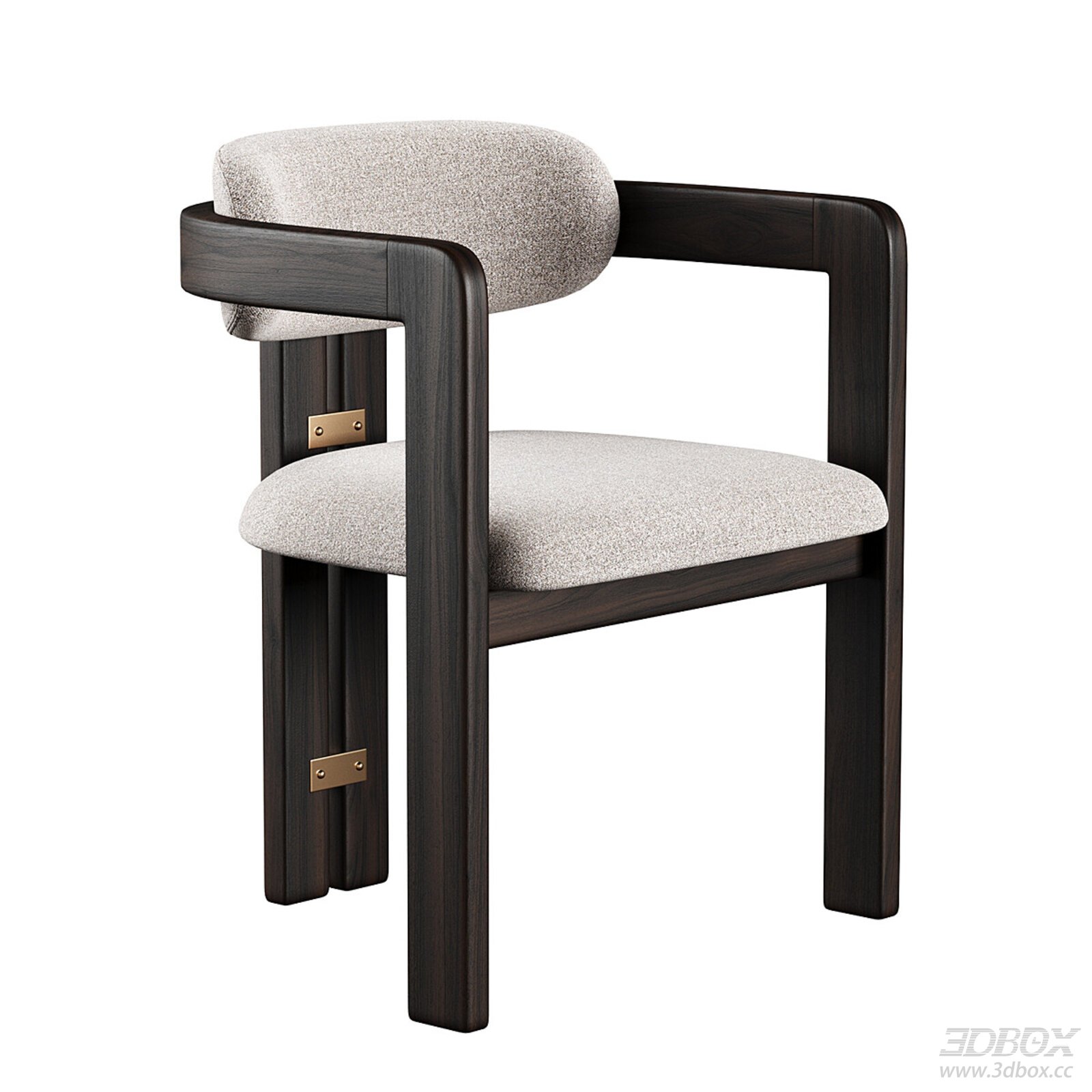 Nordic Simple Armchair 3D model - thumbnail 1