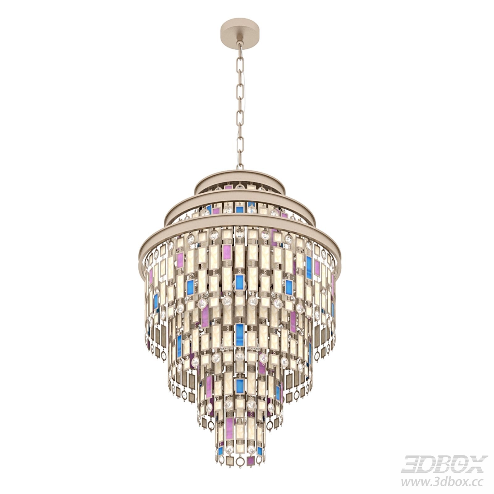 Moroccan - style Hanging Chandelier 3D model - thumbnail 1