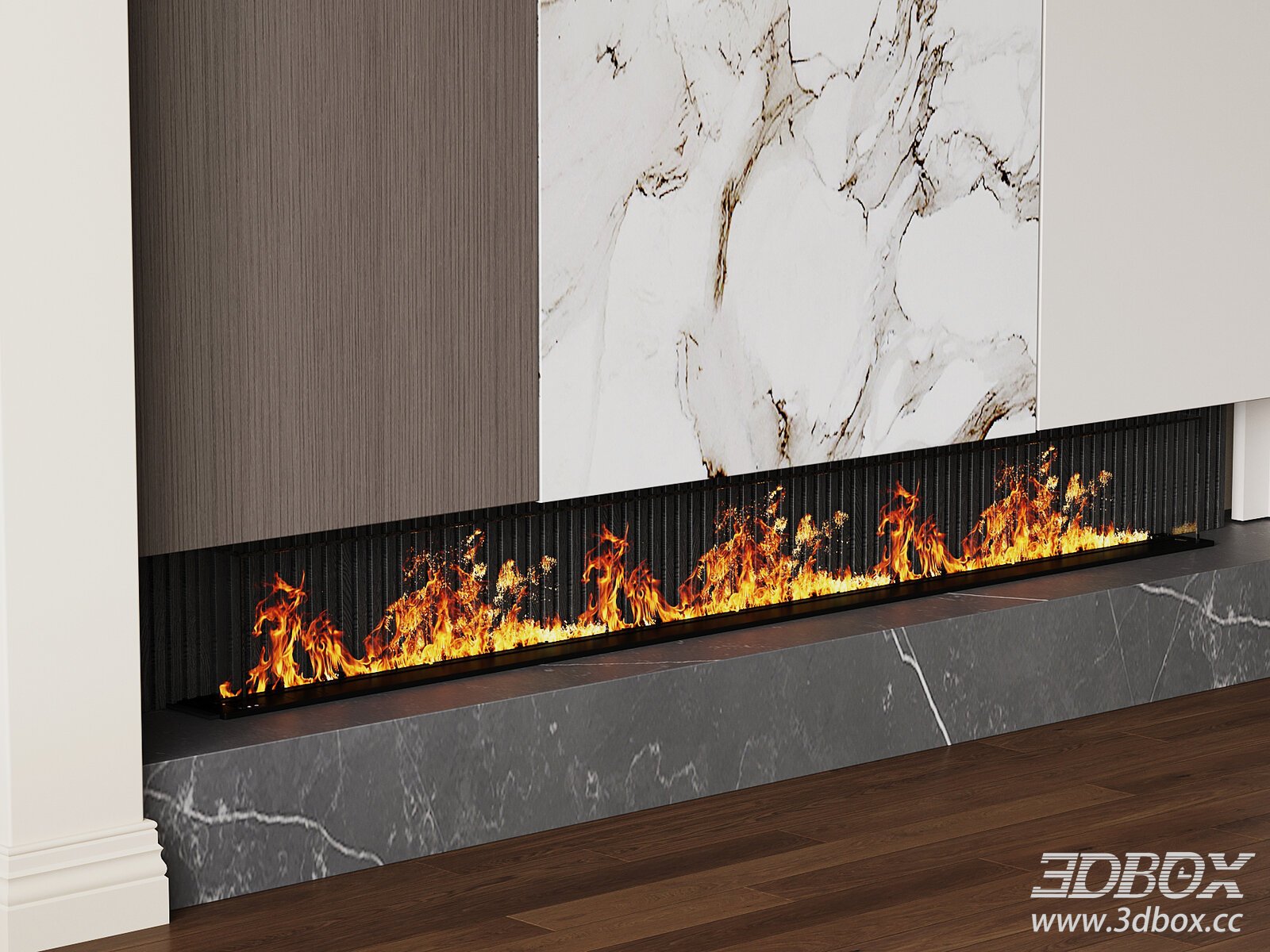 Modern Italian - style Fireplace 3D model - thumbnail 1