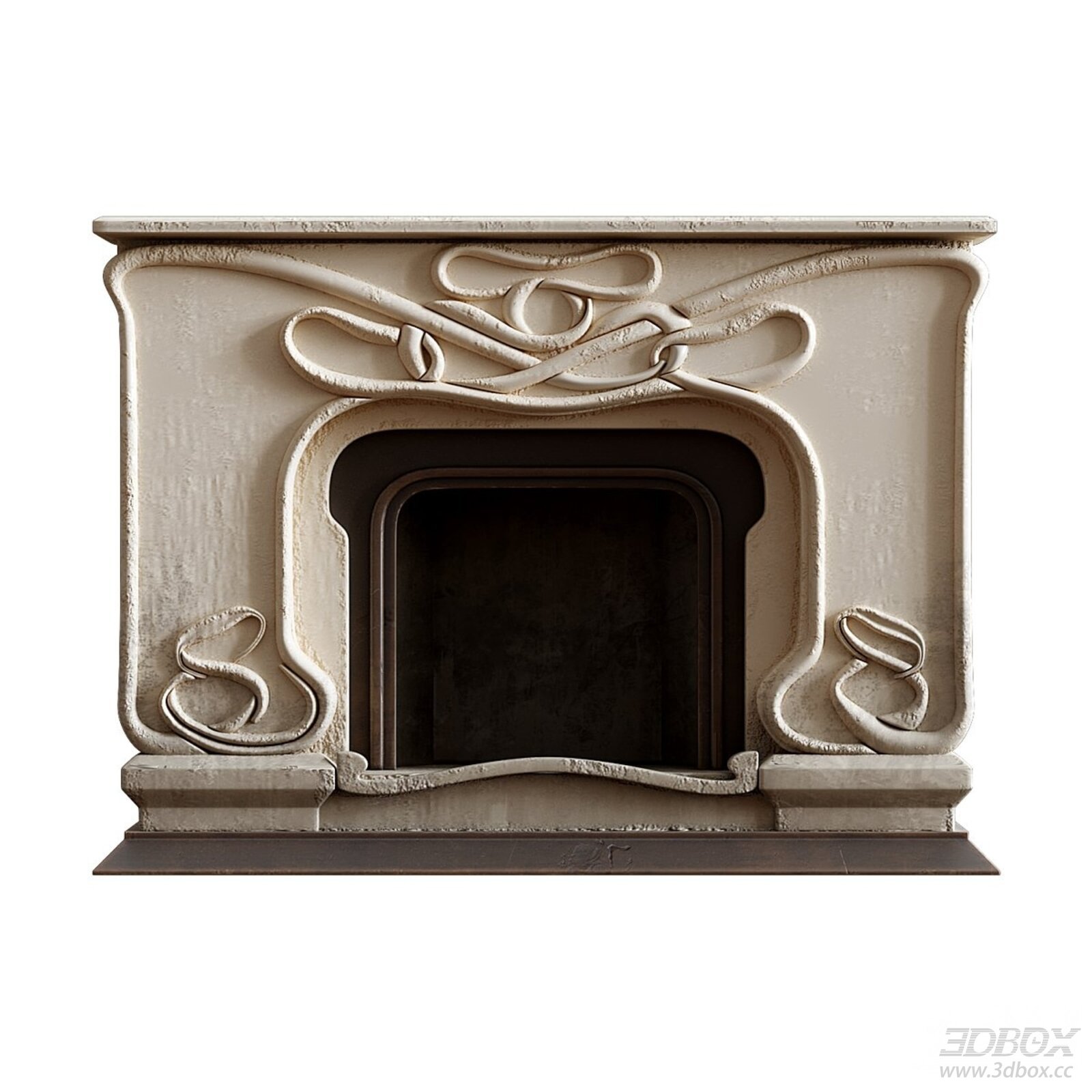 Art Nouveau - style Fireplace 3D model - thumbnail 1