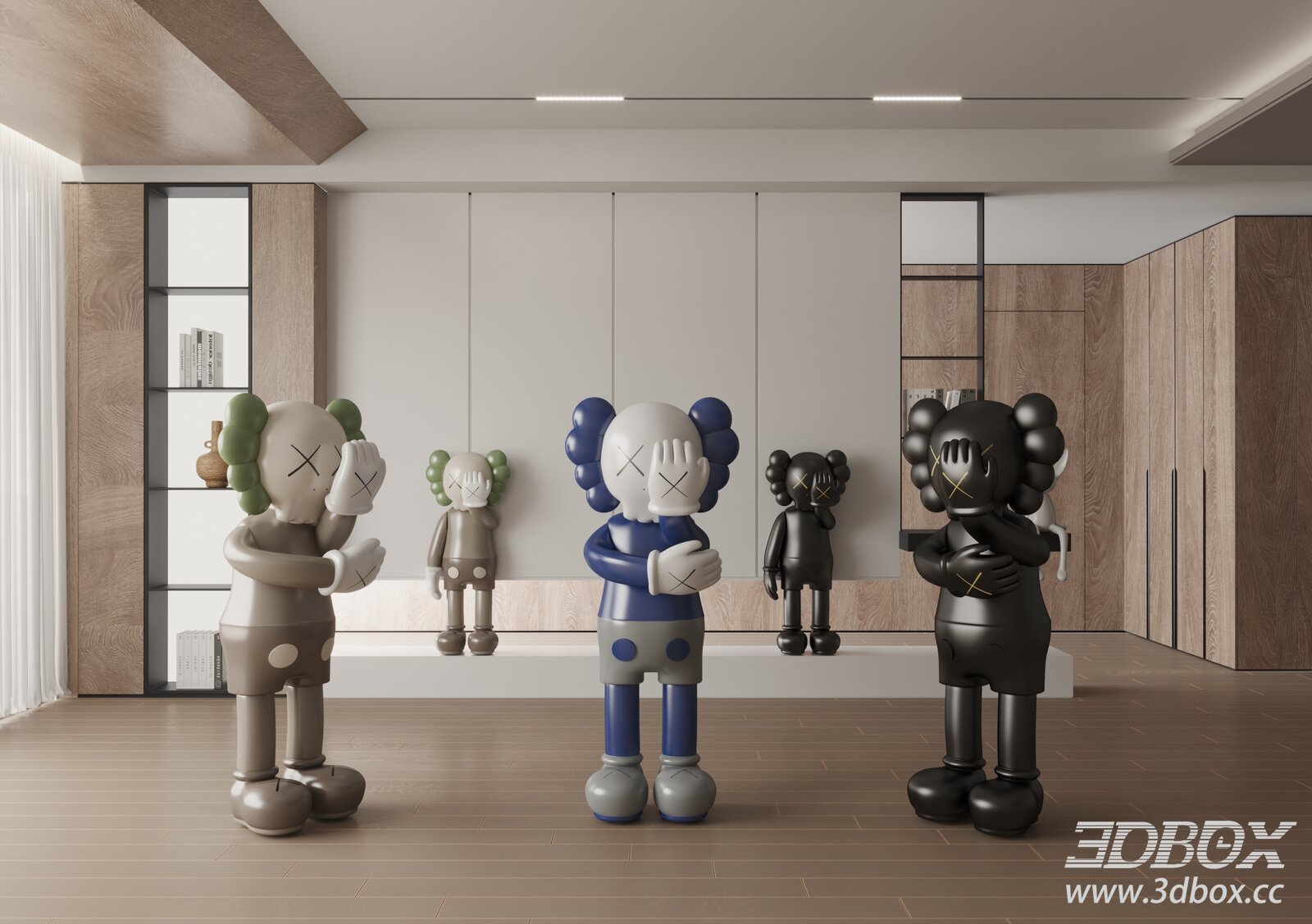 Contemporary KAWS Sculptures 3D model - thumbnail 1