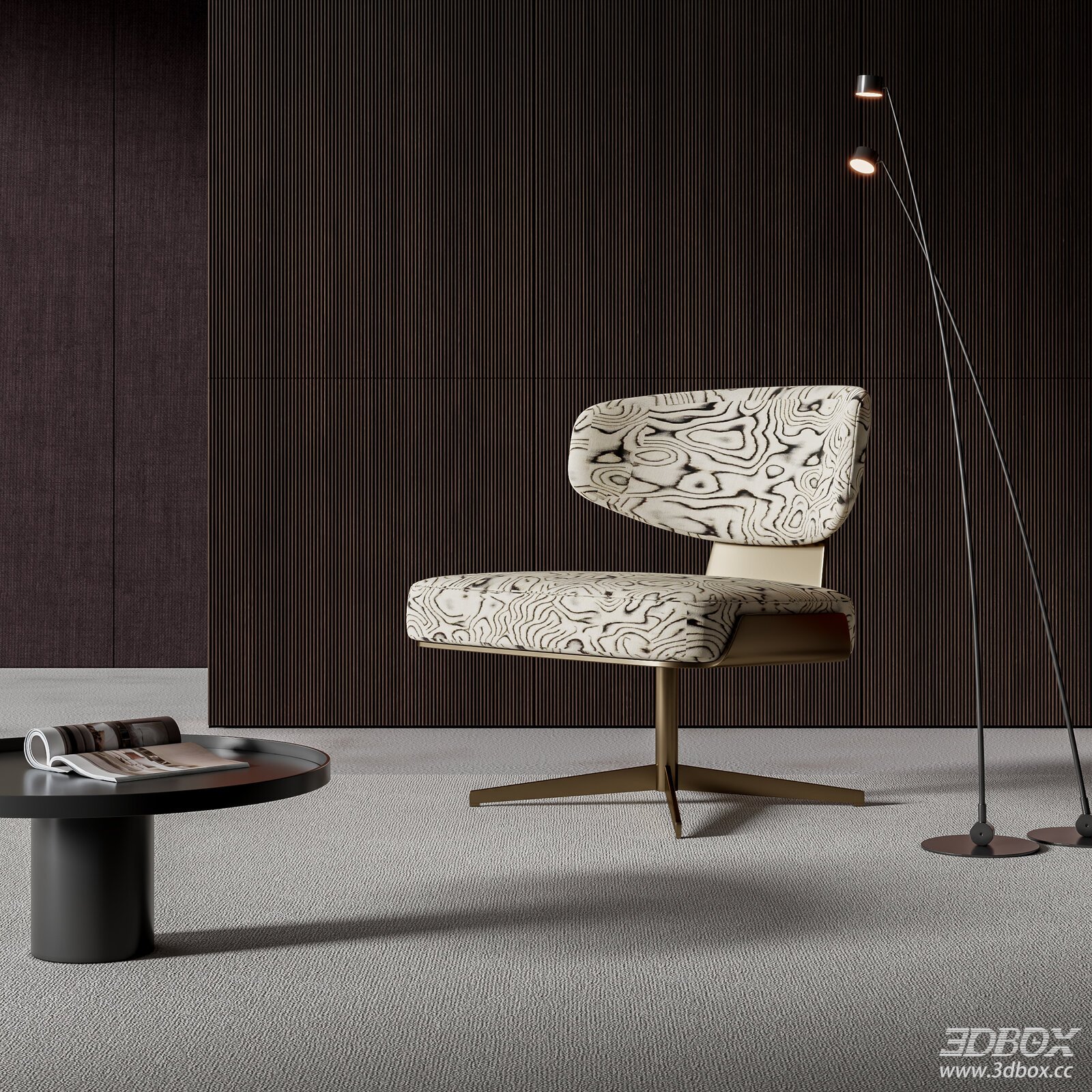 Modern Interior Scene 3D model - front view