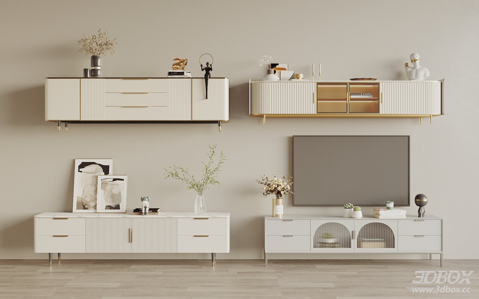 Modern Interior Scene 3D model - front view