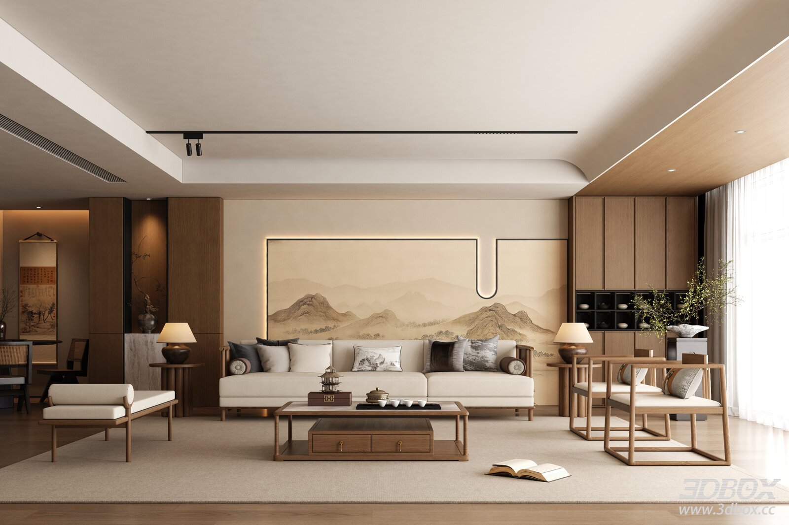 Modern Interior Scene 3D model - thumbnail 1