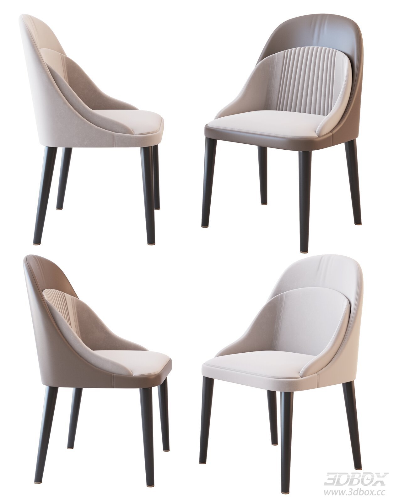 Modern Upholstered Armchair 3D model - front view