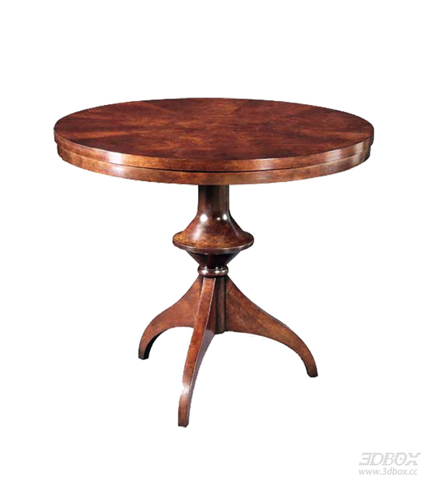 American - style Round Side Table 3D model - front view