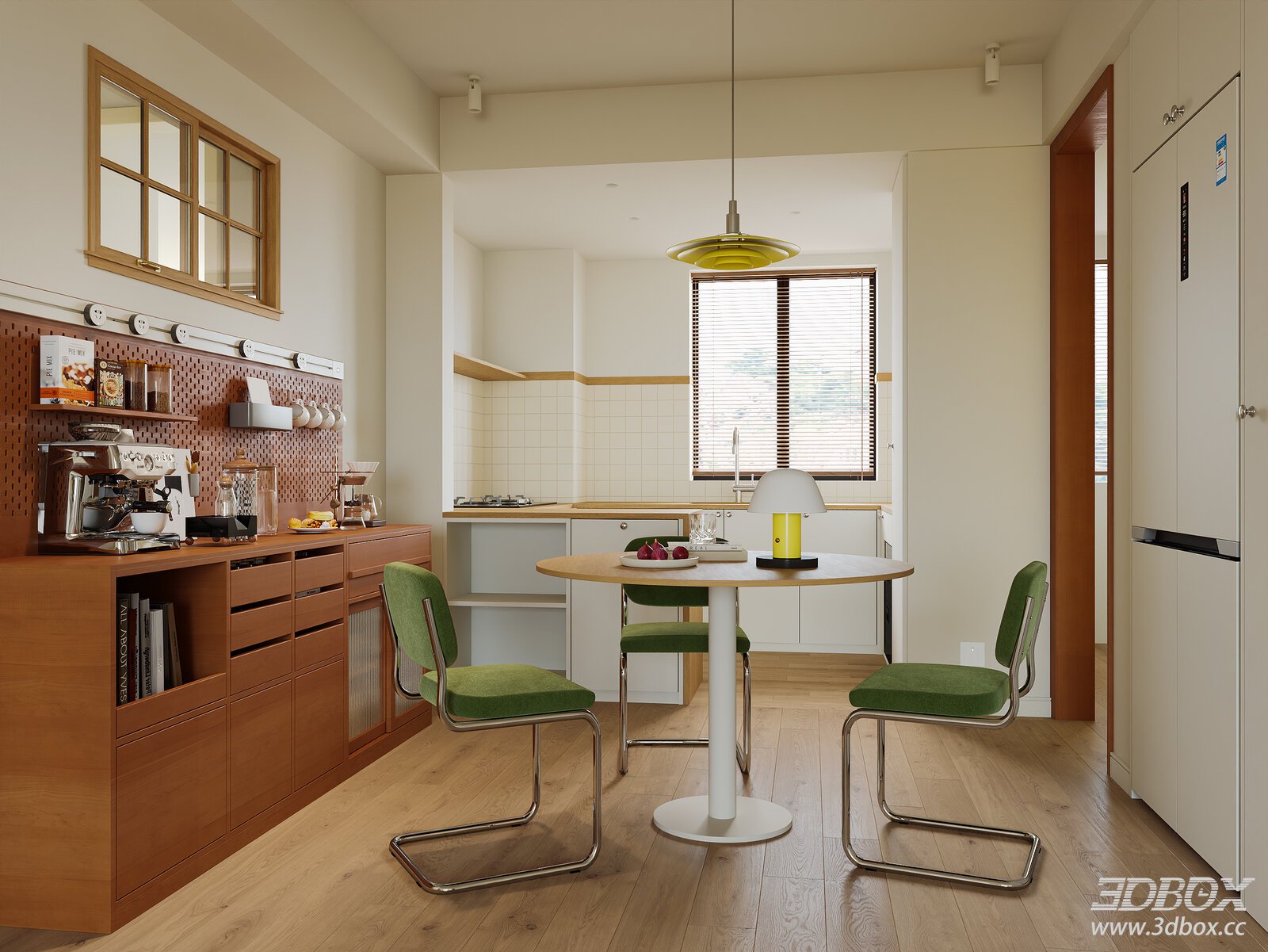 Modern Kitchen and Dining Space 3D model - thumbnail 1