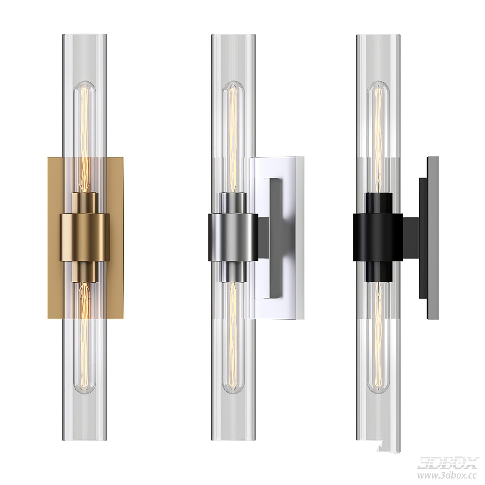 Linear Wall Sconce with Modern Design 3D model - thumbnail 1