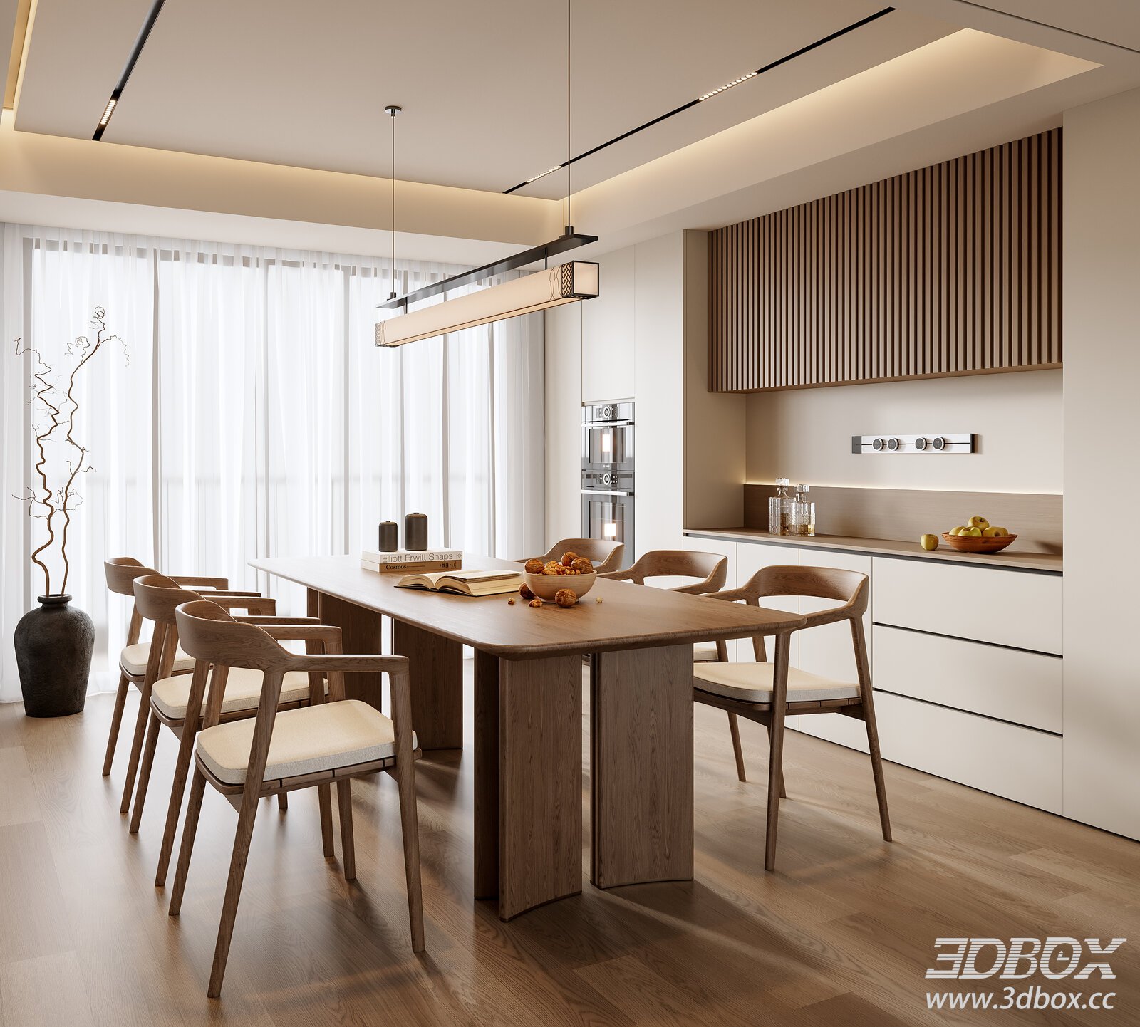 Chinese - Style Song - Style Dining Room 3D model - thumbnail 1