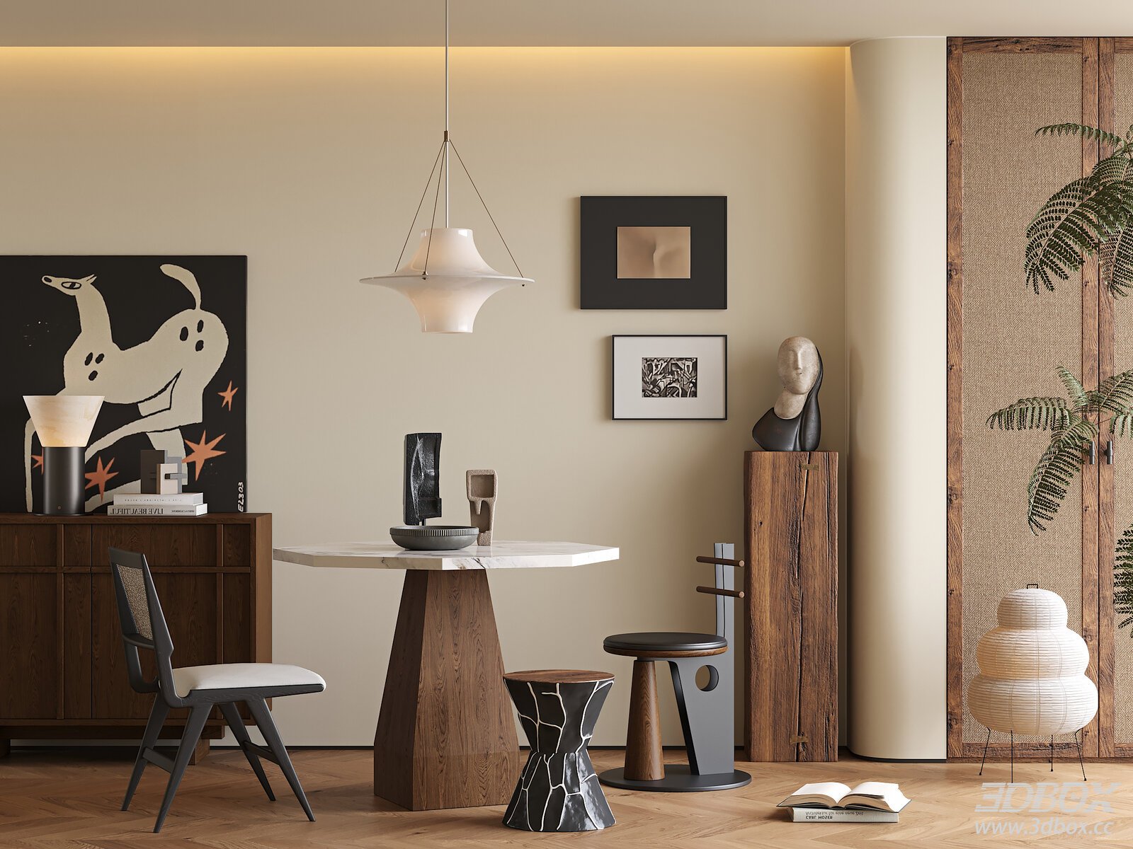 Modern Interior Scene 3D model - thumbnail 1