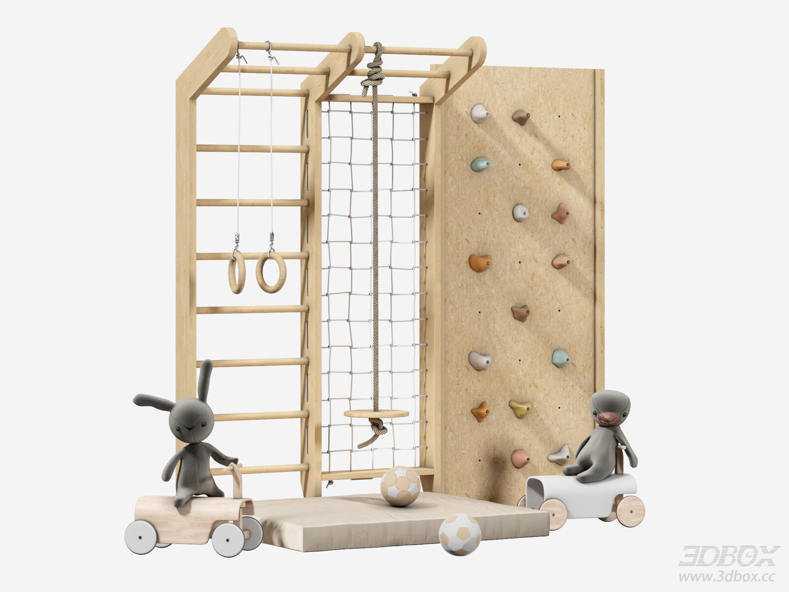 Modern Children's Play Equipment 3D model - front view