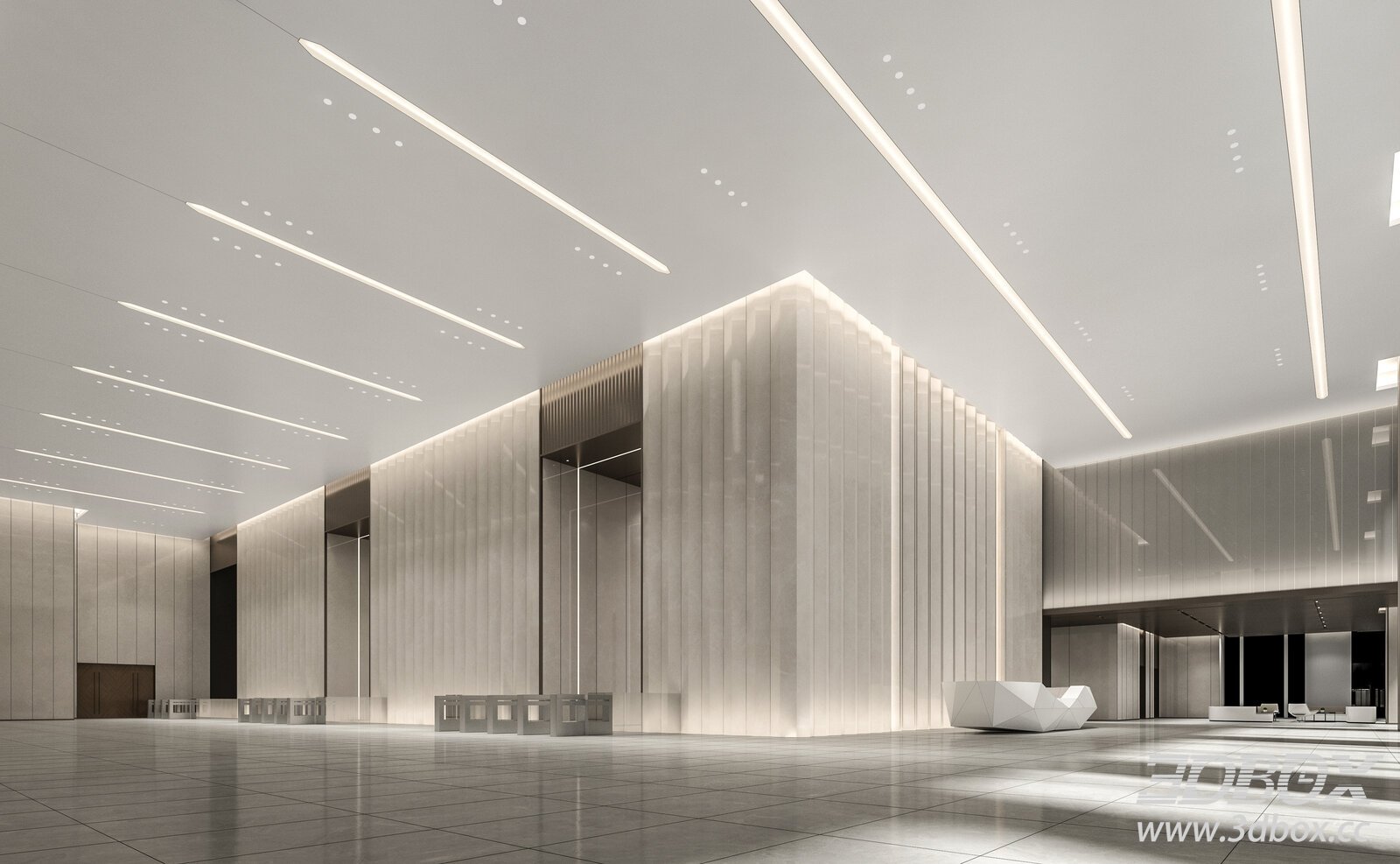 Modern Corporate Lobby 3D model - thumbnail 1