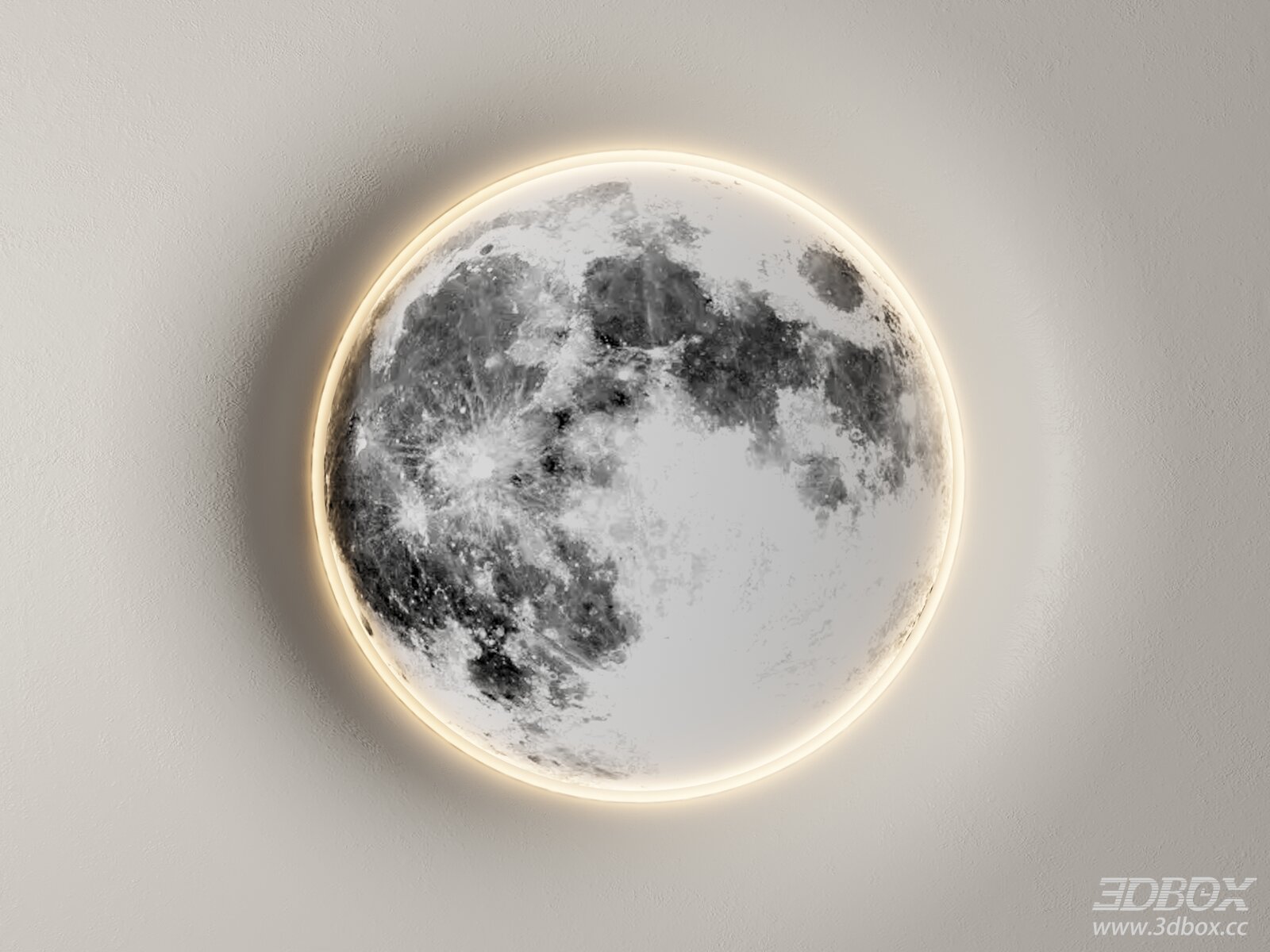 Modern Moon - shaped Wall Light 3D model - front view