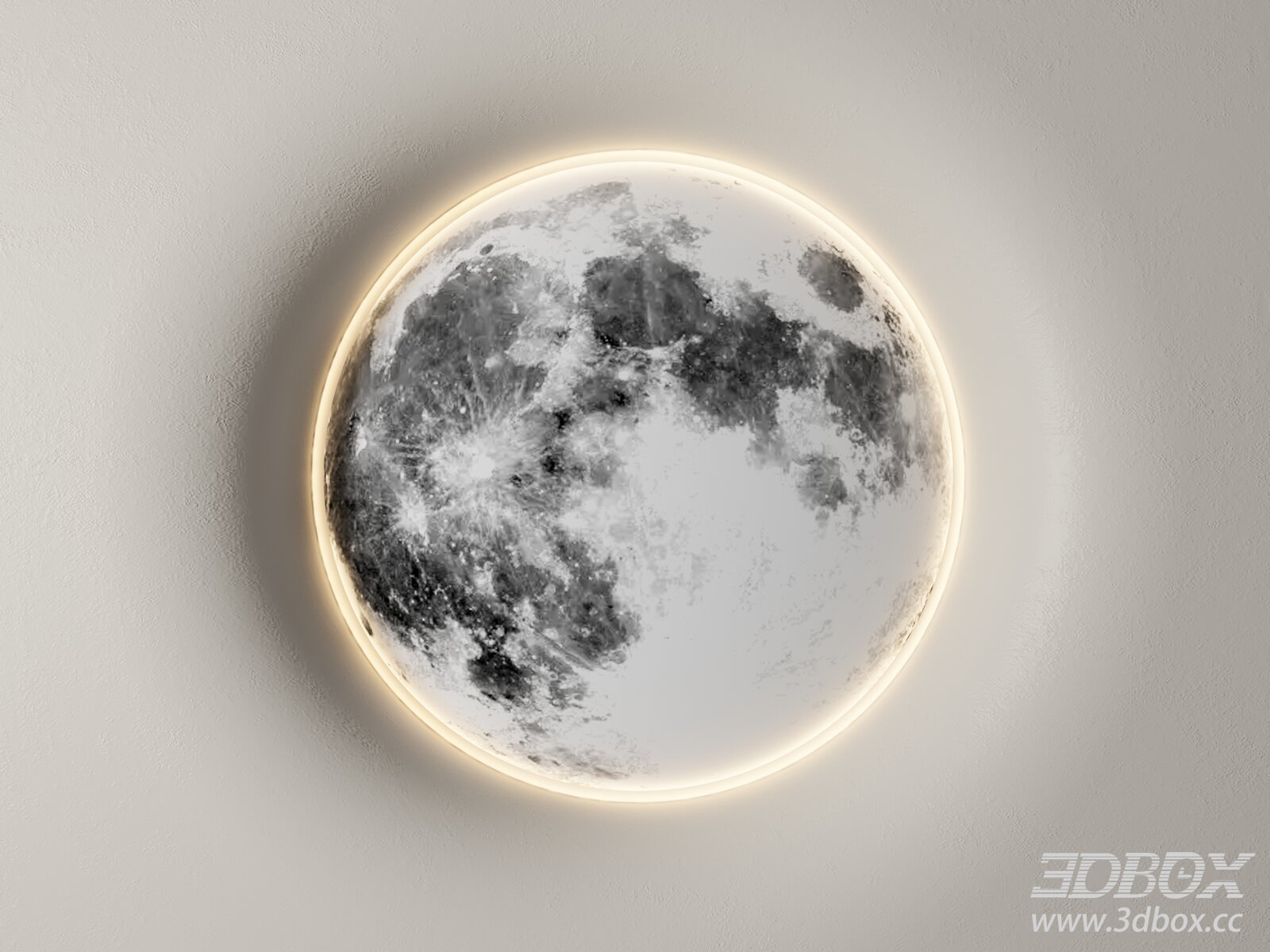 Modern Moon - shaped Wall Light 3D model - thumbnail 1