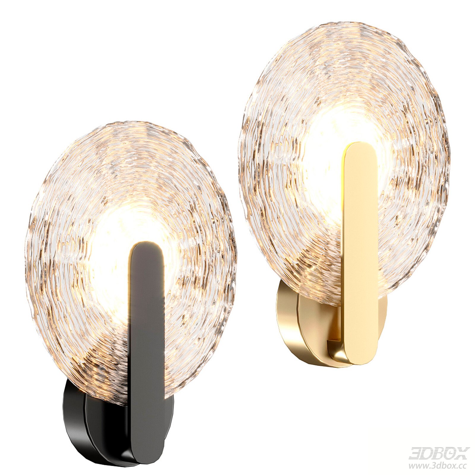 Modern Glass Wall Lamp 3D model - front view