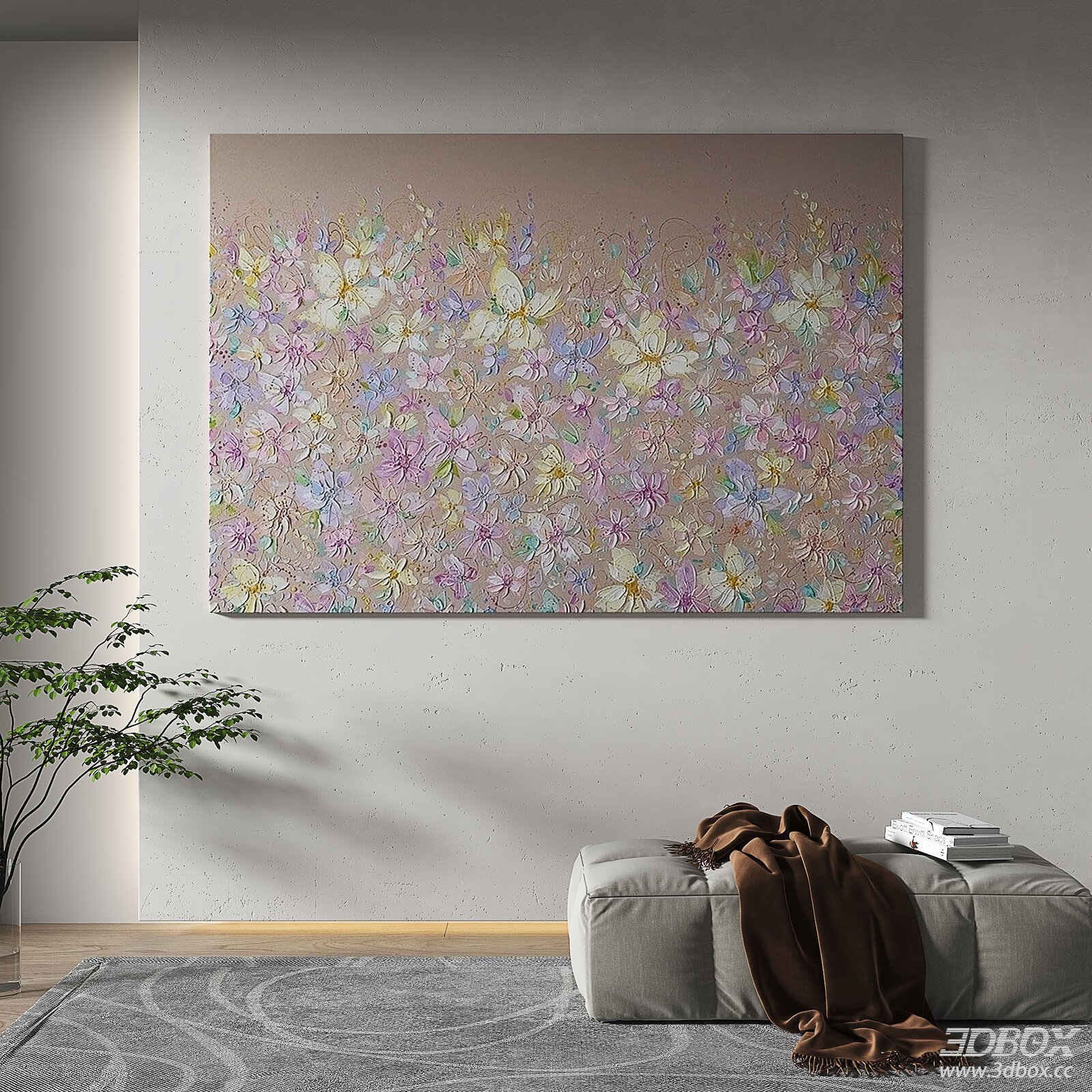 Modern Interior Scene 3D model - front view