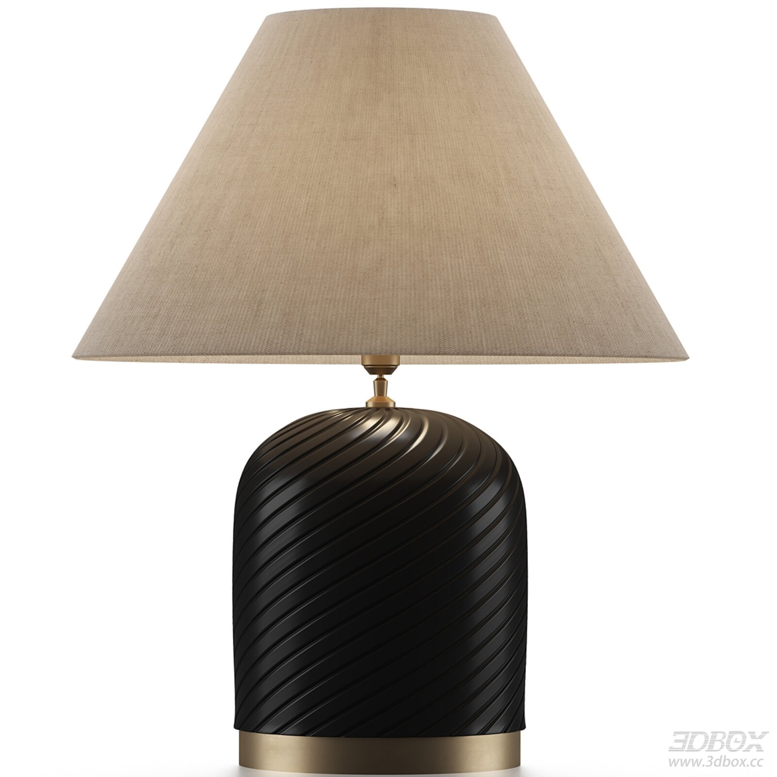 Modern Table Lamp with Textured Base 3D model - front view