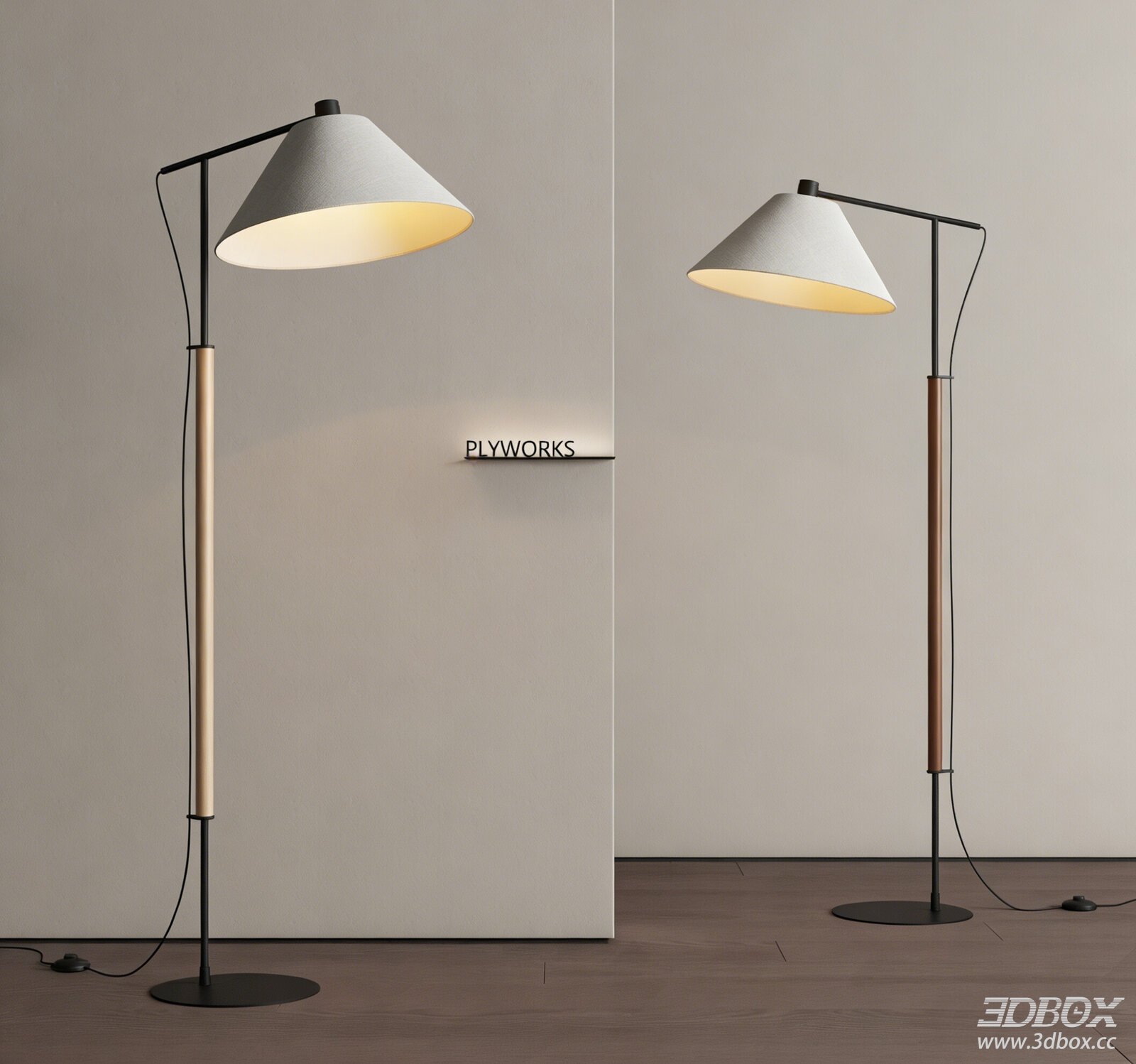Modern Floor Lamp 3D model - front view