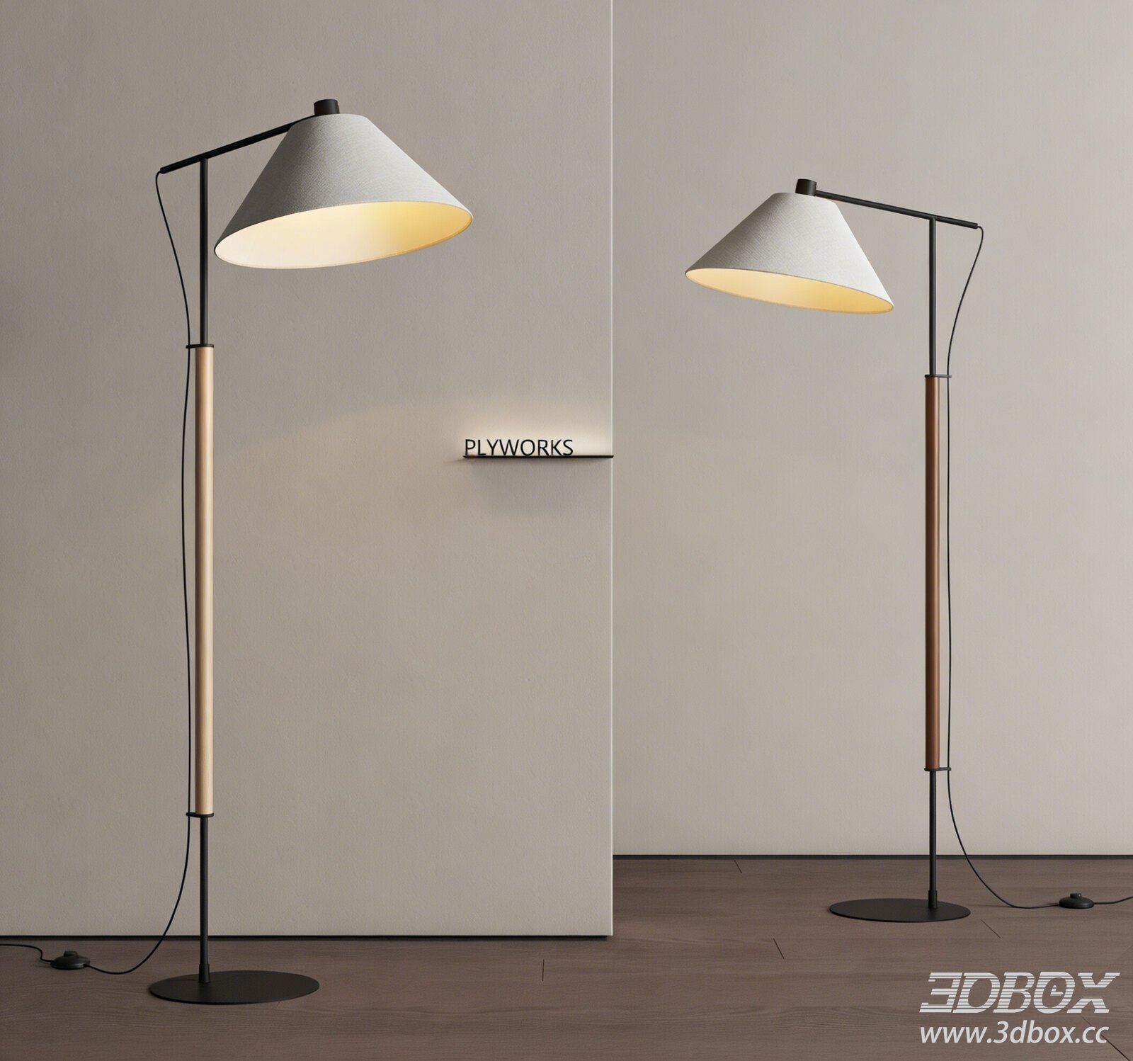Modern Floor Lamp 3D model - thumbnail 1