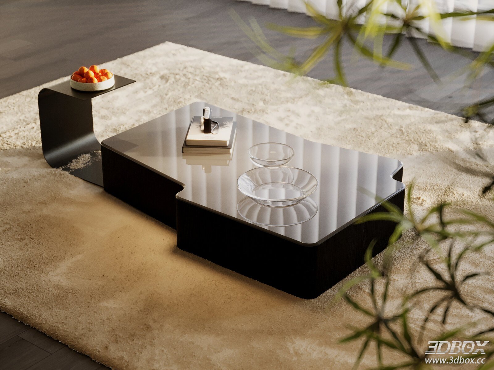 Modern Minimalist Coffee Table 3D model - front view