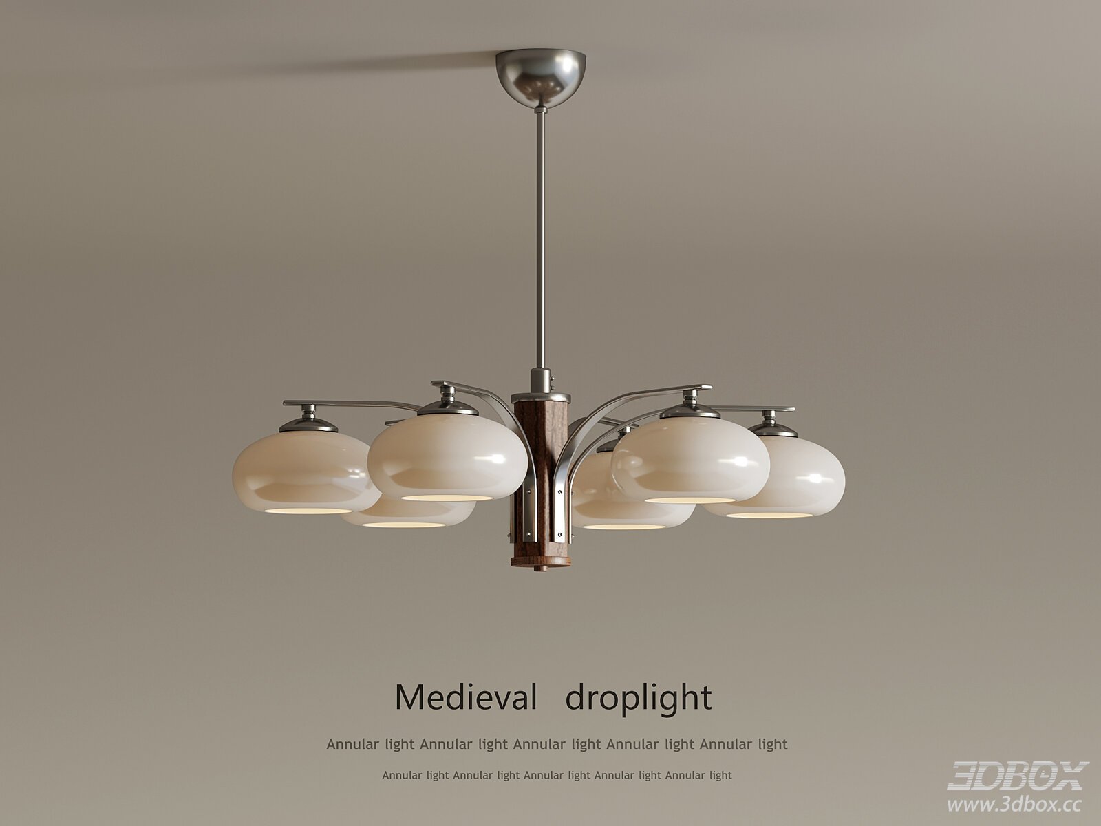 French Medieval - style Chandelier 3D model - thumbnail 1