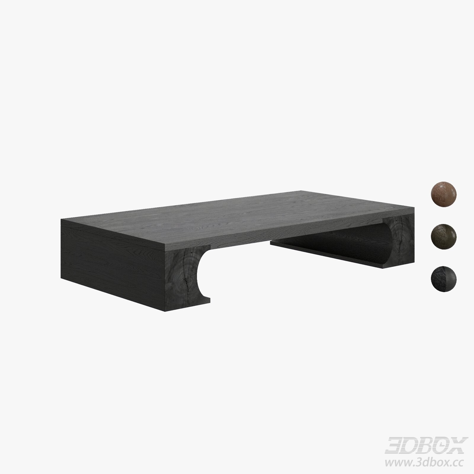 Modern Wooden Coffee Table 3D model - thumbnail 1
