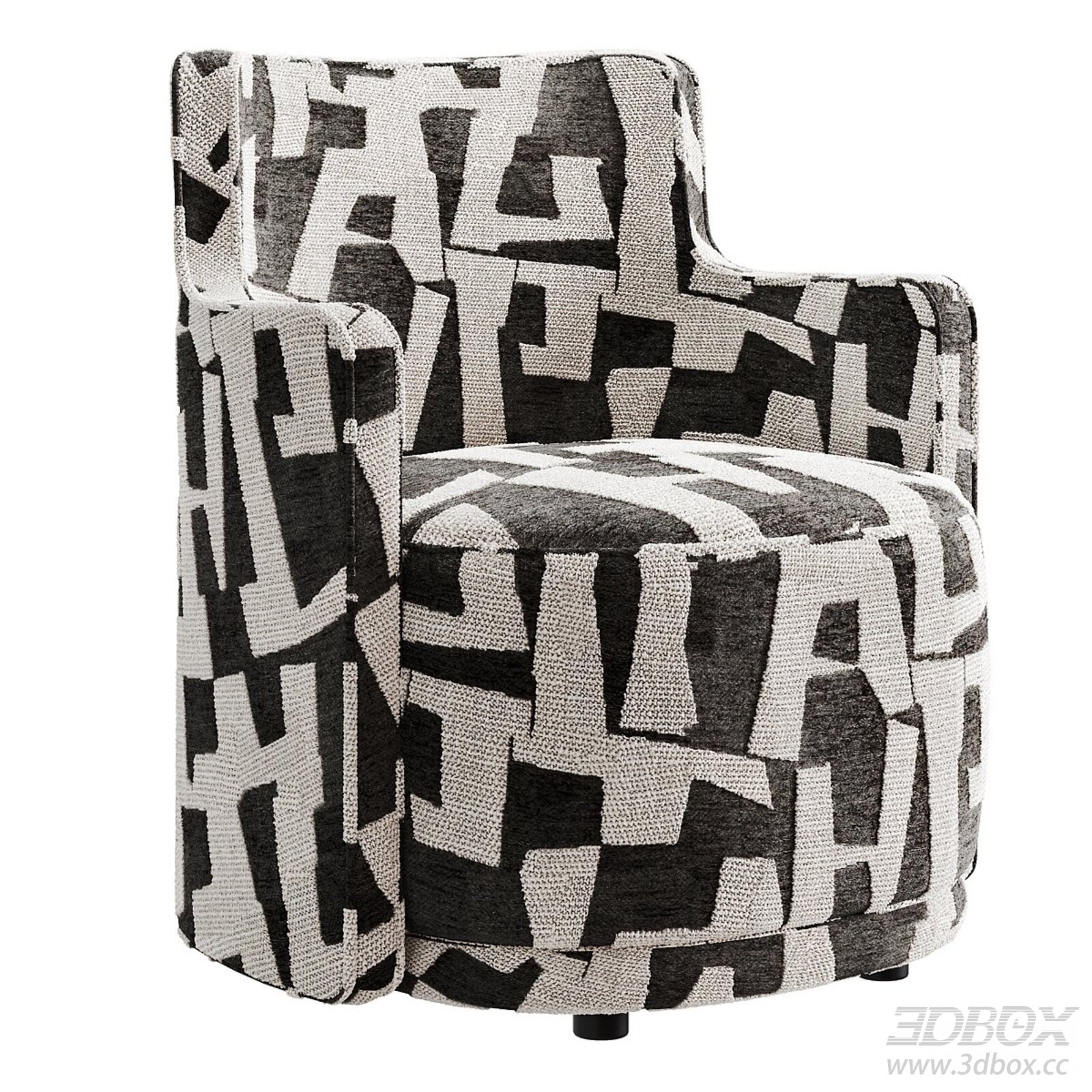 Geometric - patterned Single Armchair 3D model - thumbnail 1
