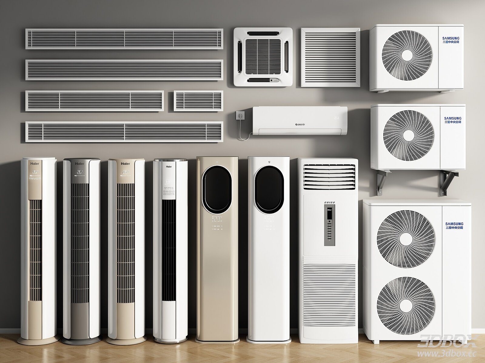Modern Air - Conditioners Collection 3D model - front view