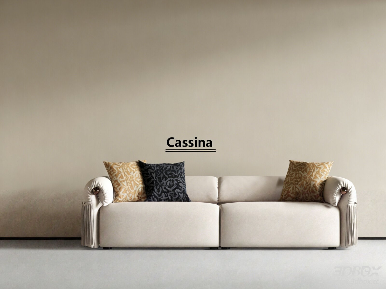 Modern Luxury Leather Sofa Set 3D model - thumbnail 1