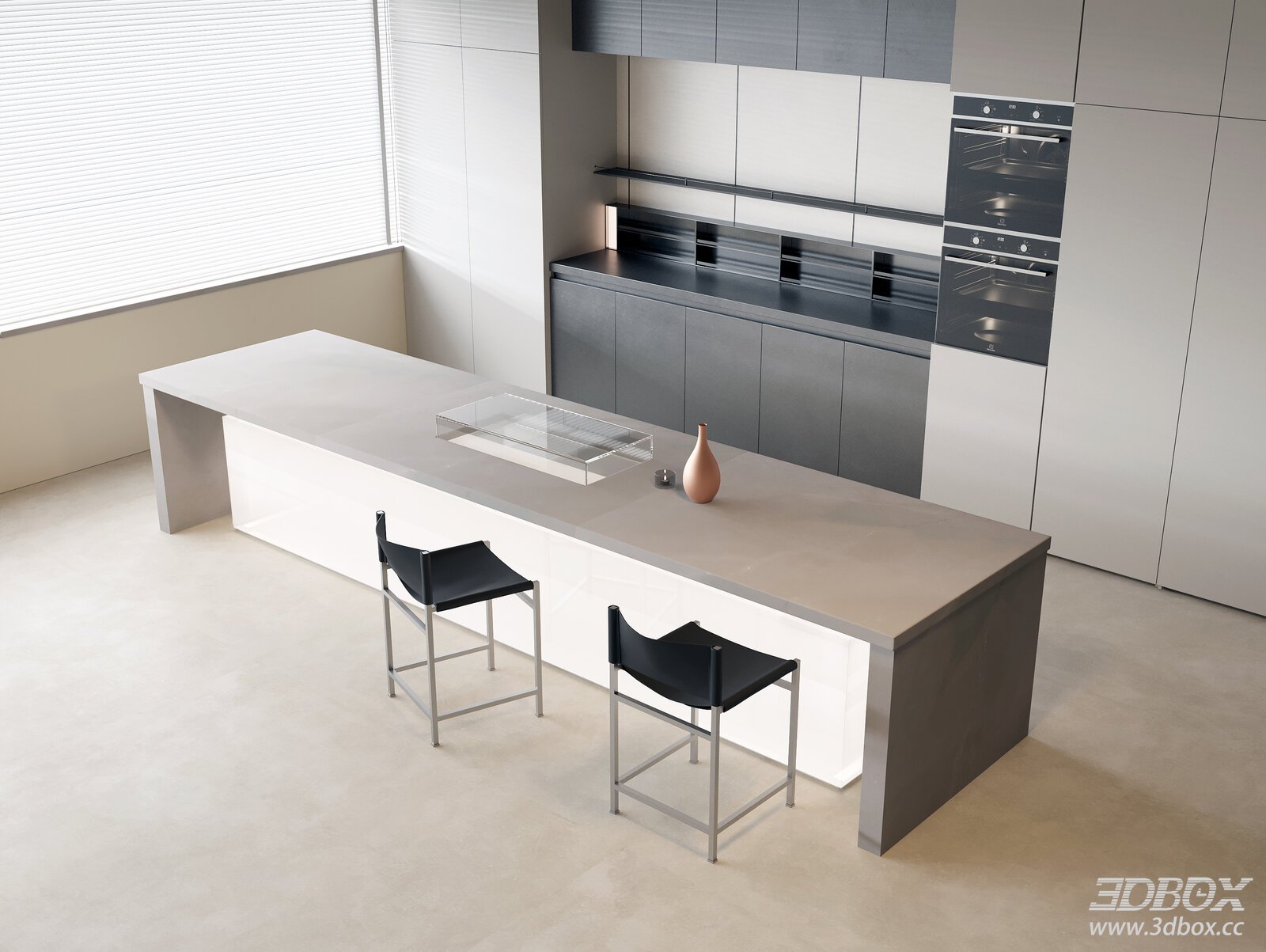 Modern Interior Scene 3D model - front view
