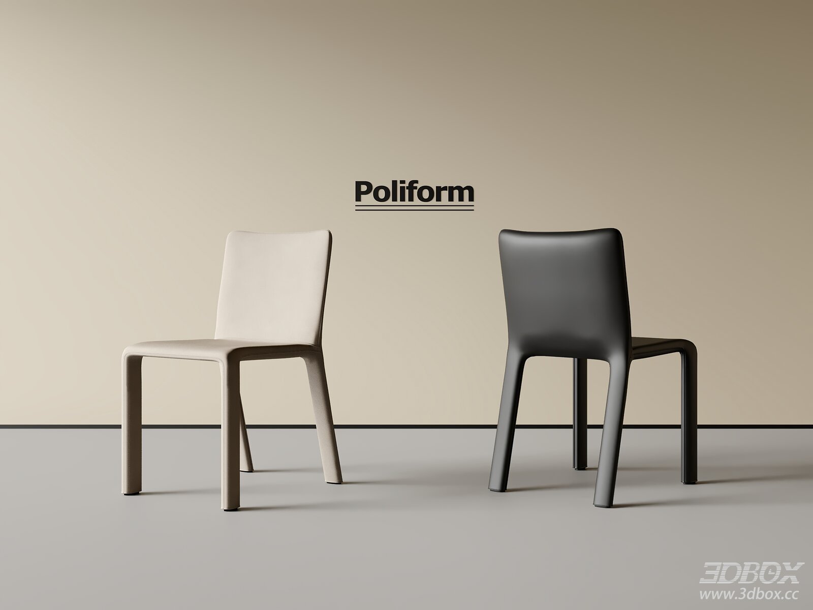 Modern Dining Chairs 3D model - thumbnail 1