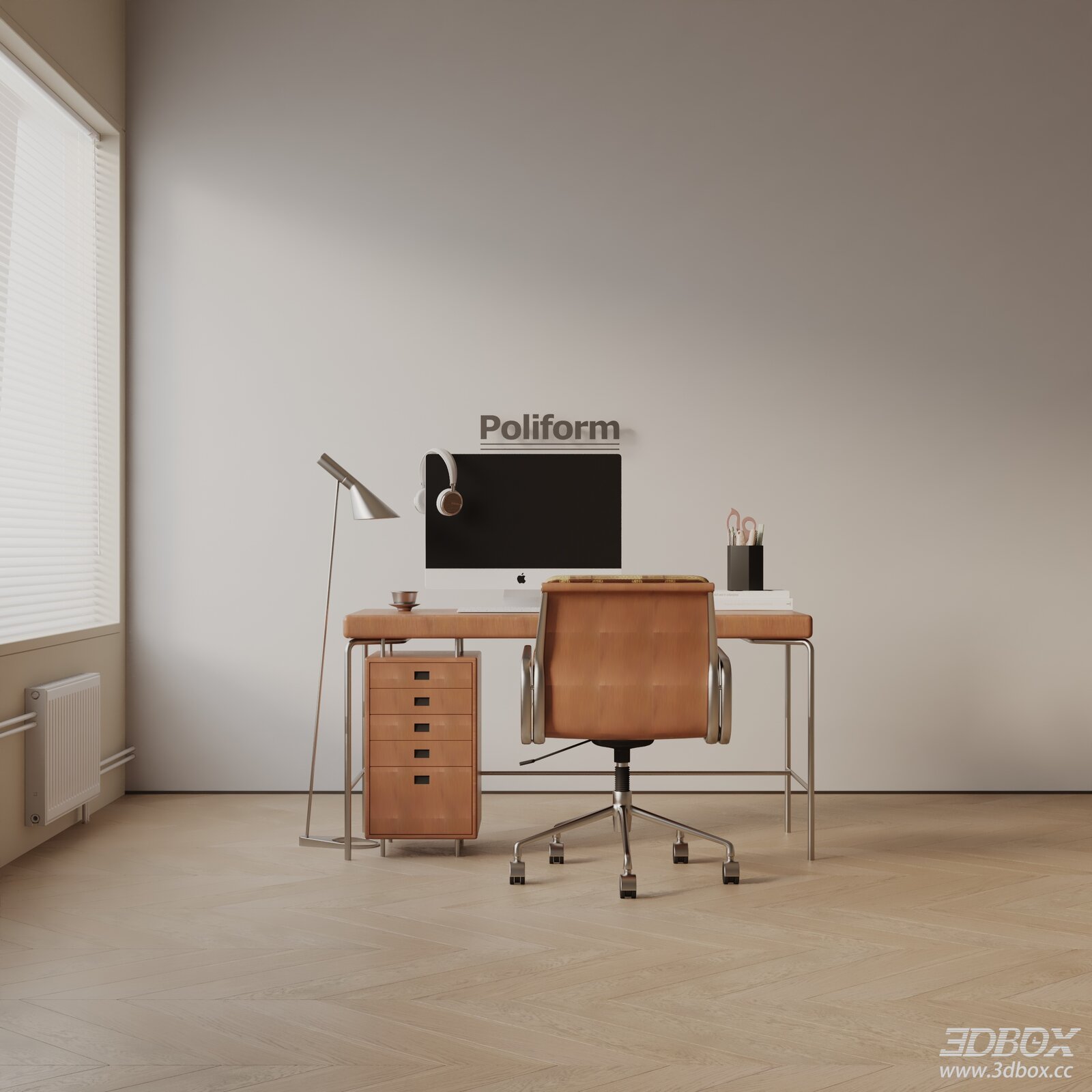 Modern Interior Scene 3D model - front view