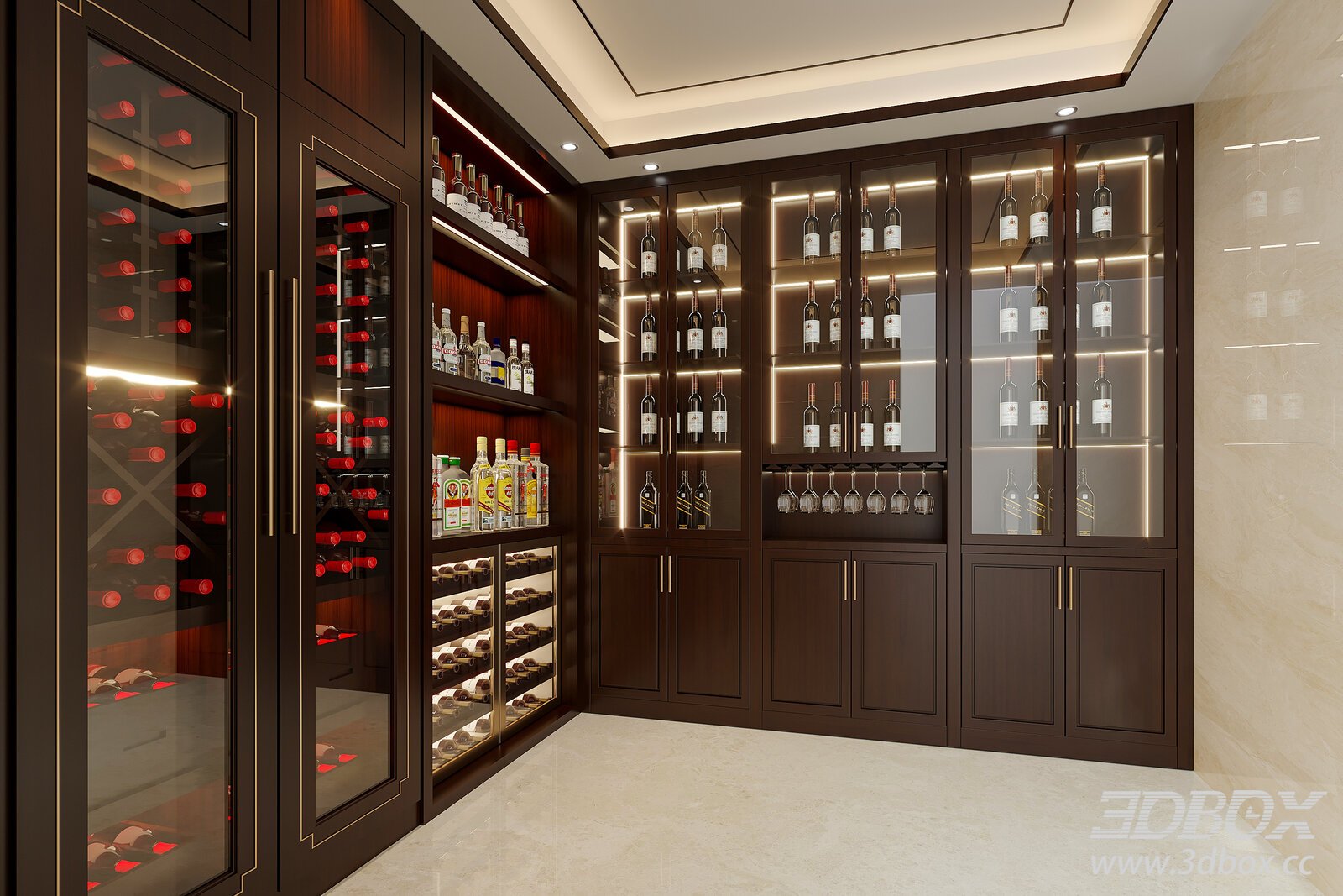 Chinese - style Wine Cellar 3D model - thumbnail 1