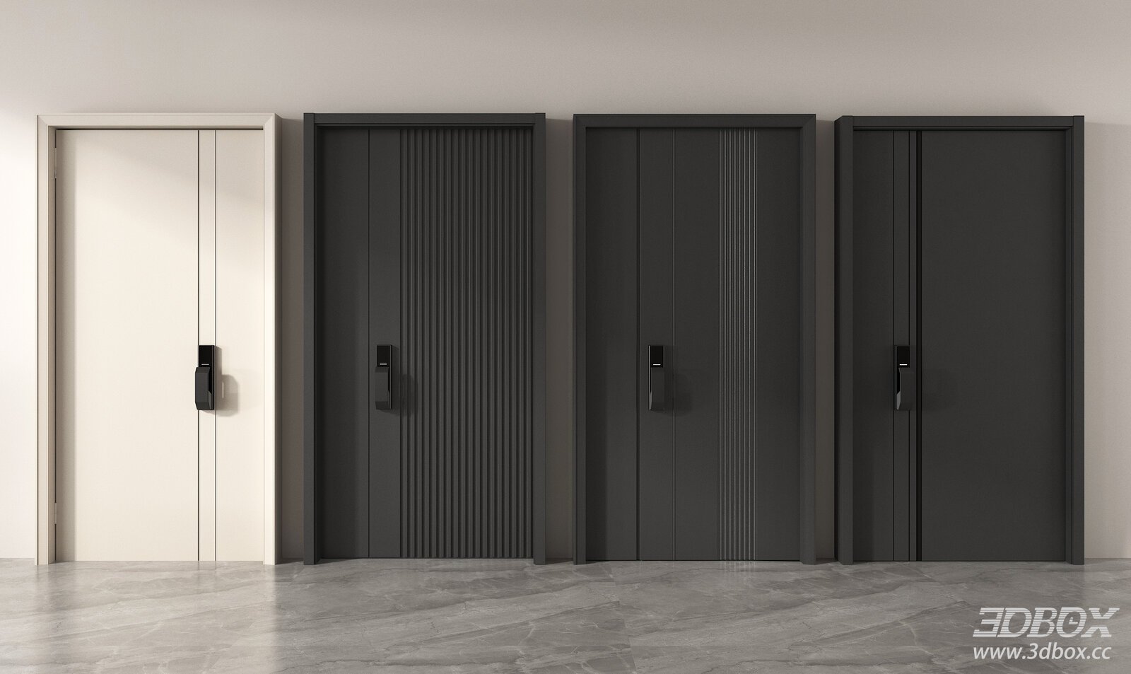 Modern Entrance Door 3D model - thumbnail 1