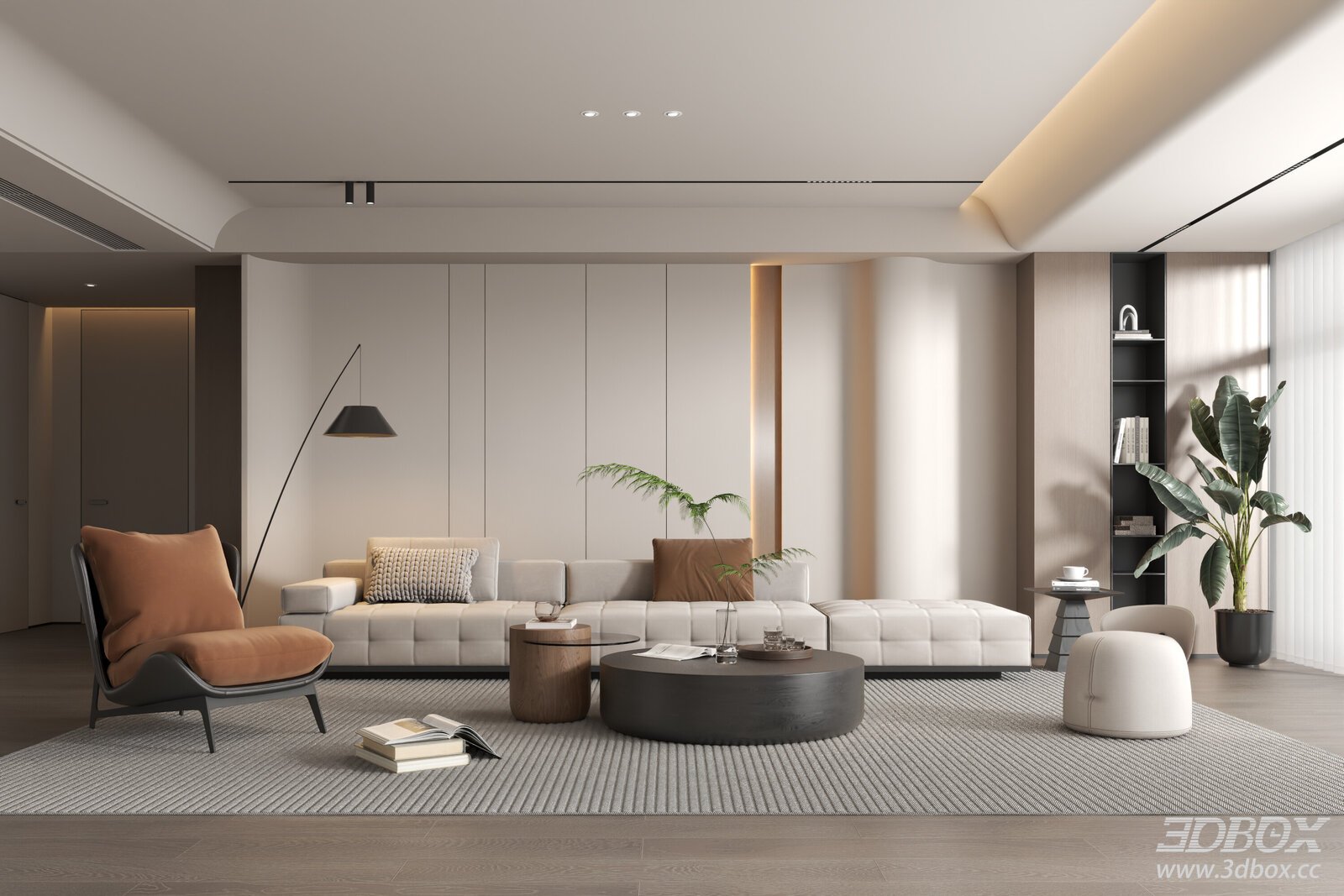 Modern Interior Scene 3D model - front view