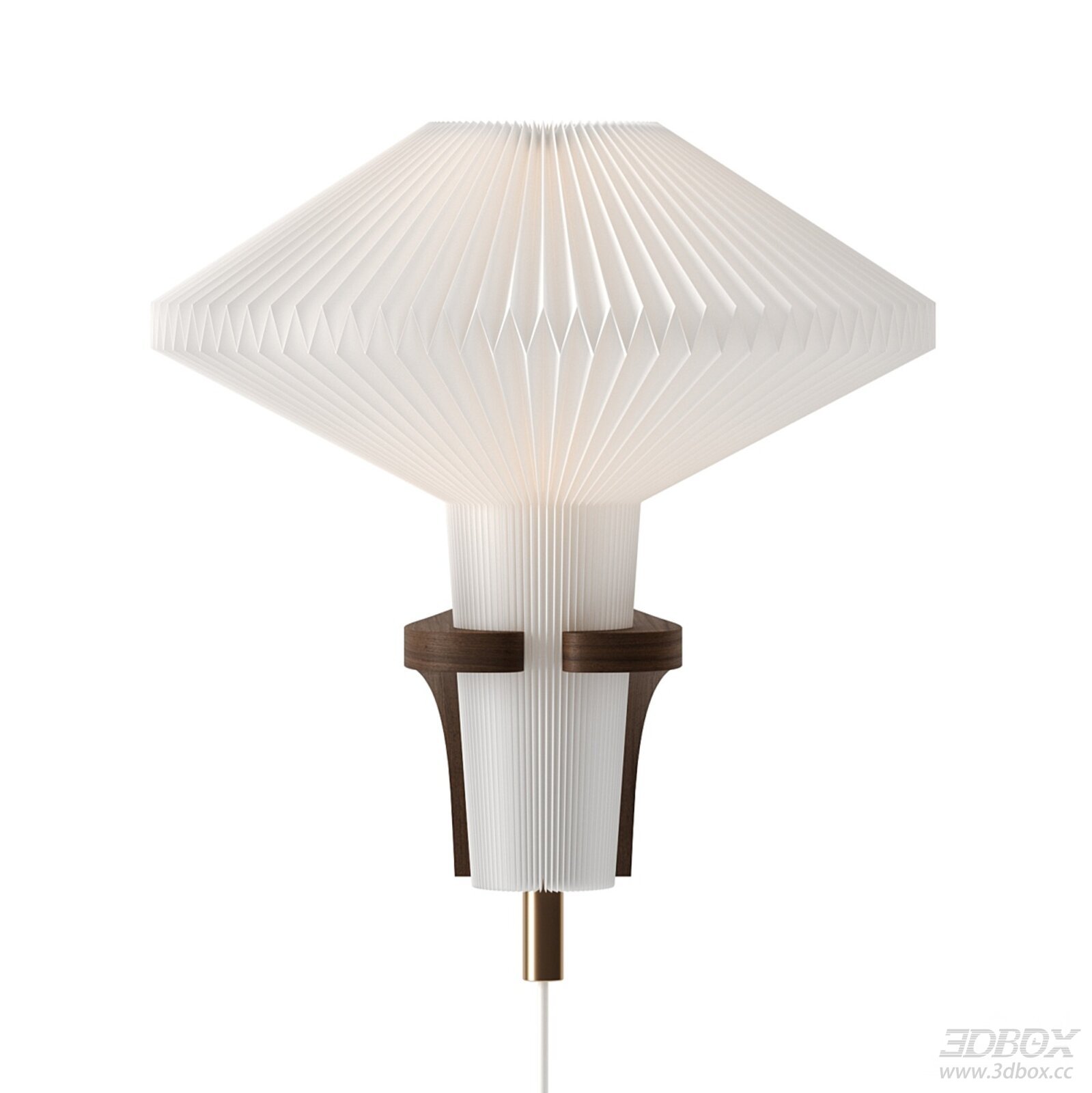 Wall - mounted Lamp with Pleated Design 3D model - front view