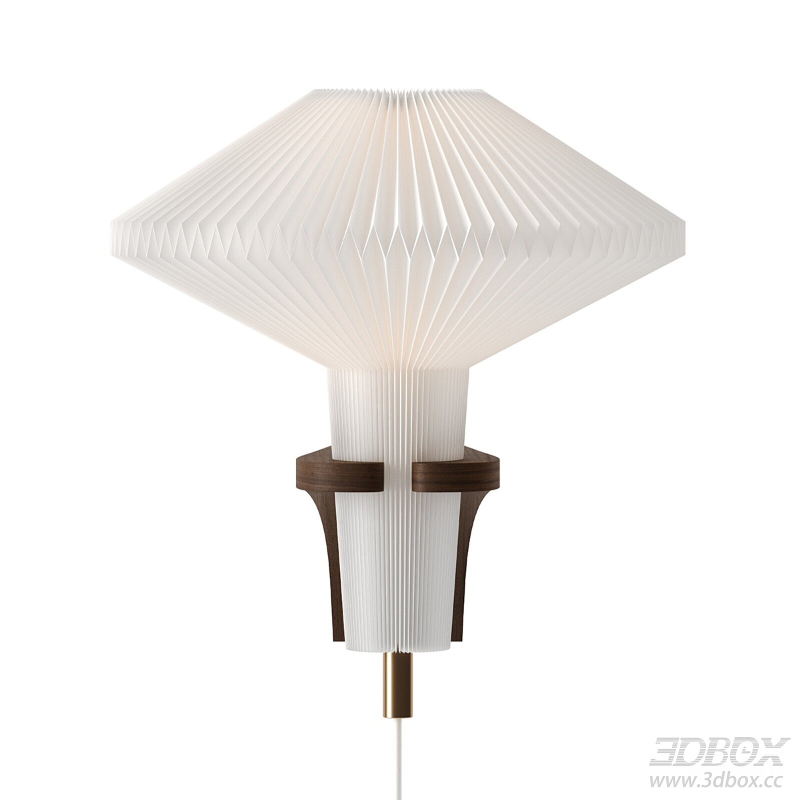Wall - mounted Lamp with Pleated Design 3D model - thumbnail 1