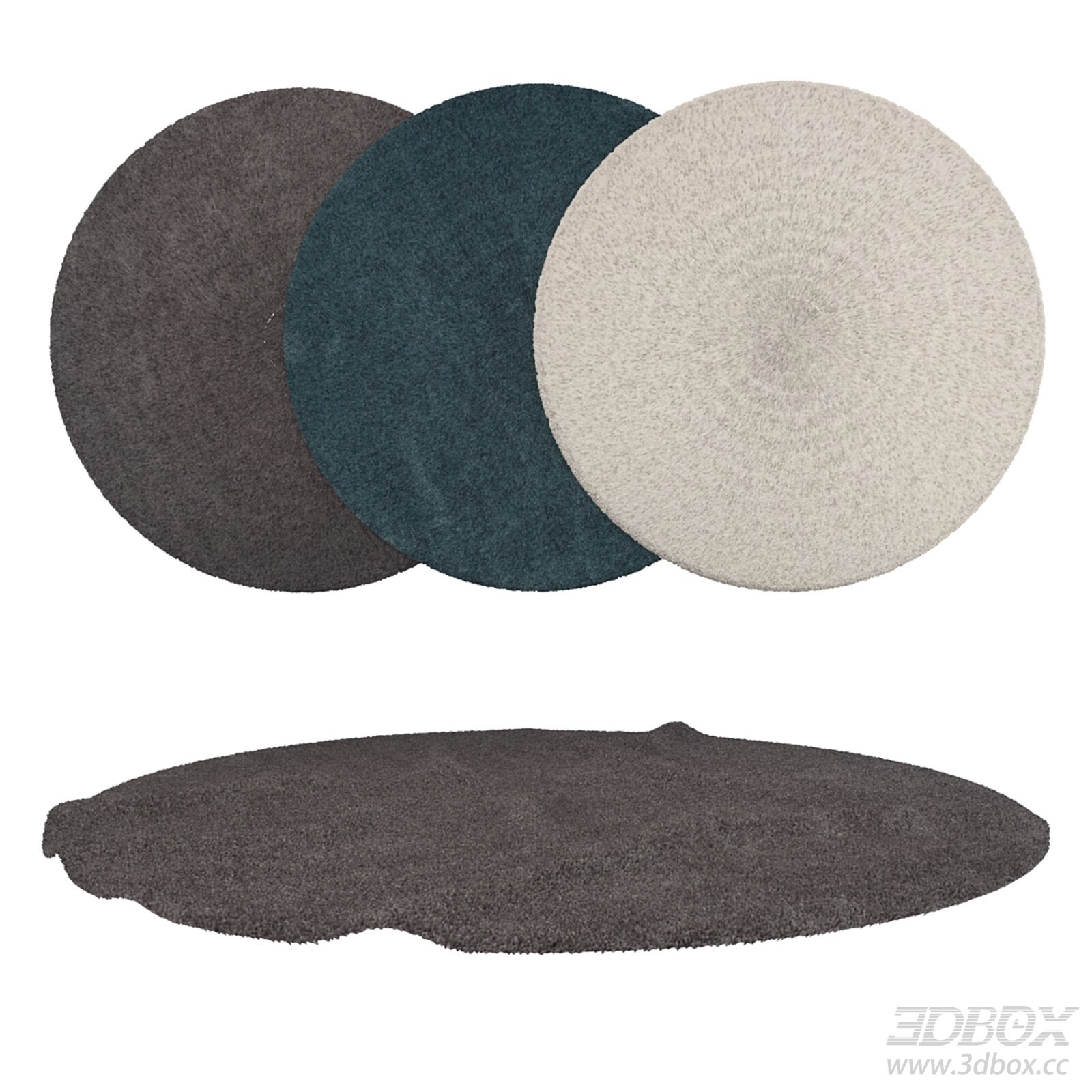 Round Carpet Set 3D model - thumbnail 1