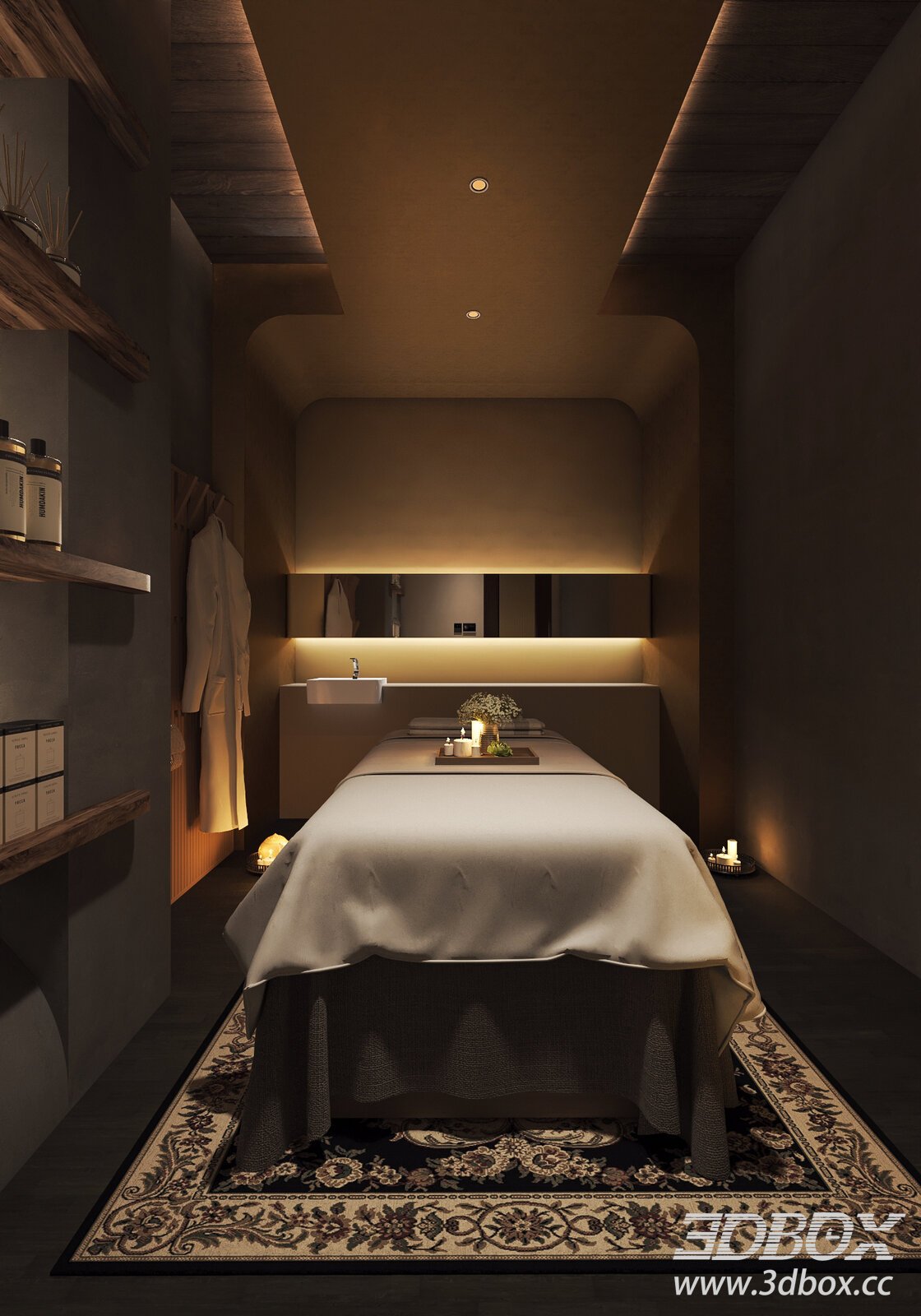 Wabi Sabi Style Spa Treatment Room 3D model - thumbnail 1