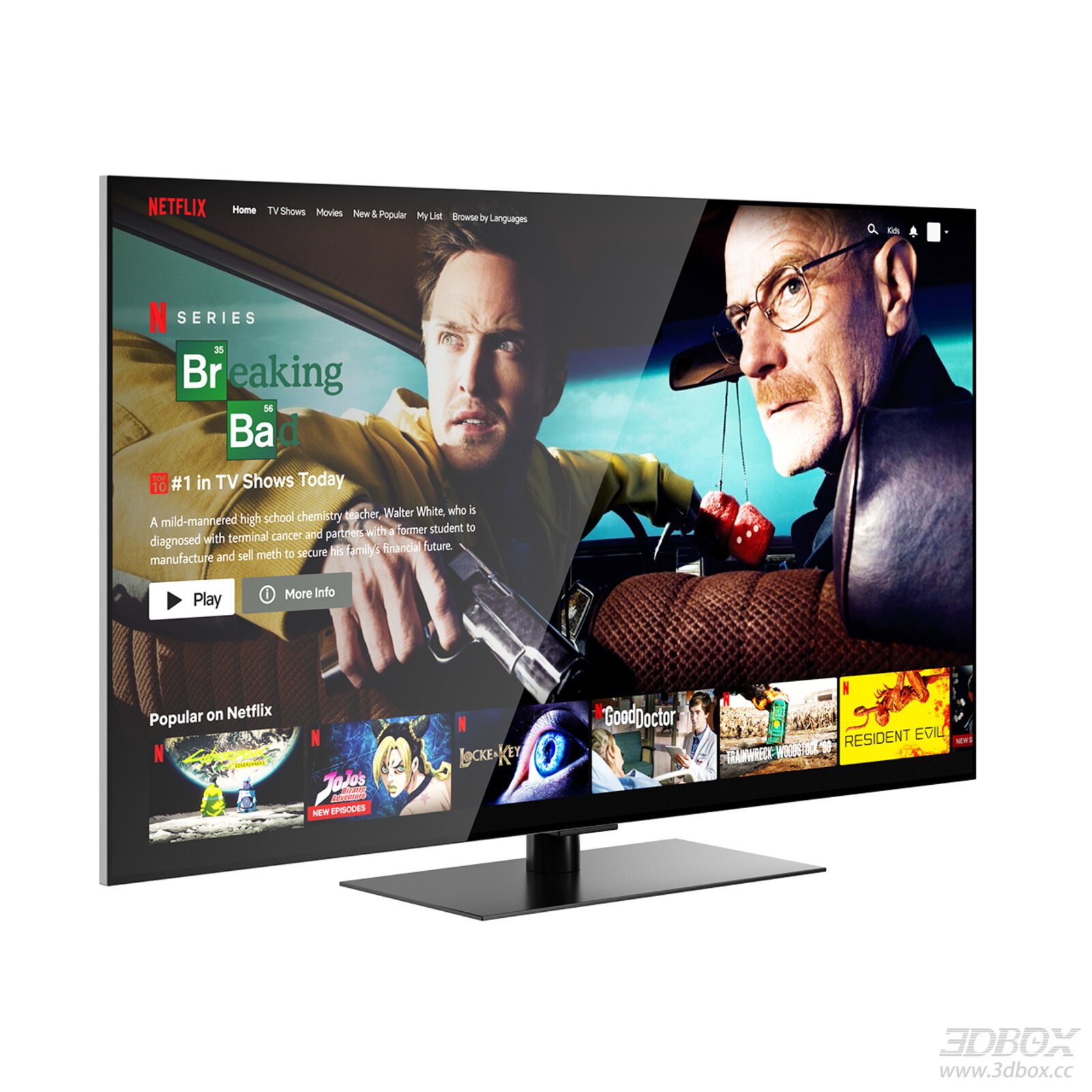 LG OLED Evo AI G5 Smart Flat Screen Television 3D model - front view