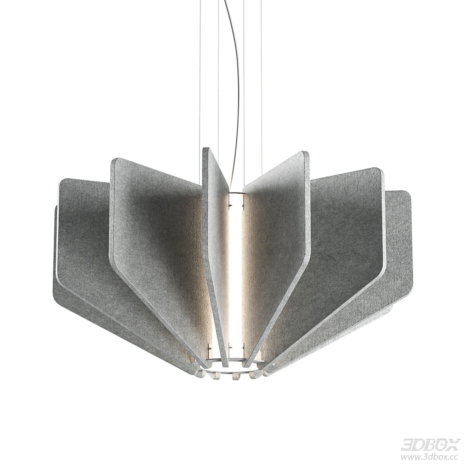 Nordic Minimalist Felt Ceiling Pendant Lamp 3D model - front view