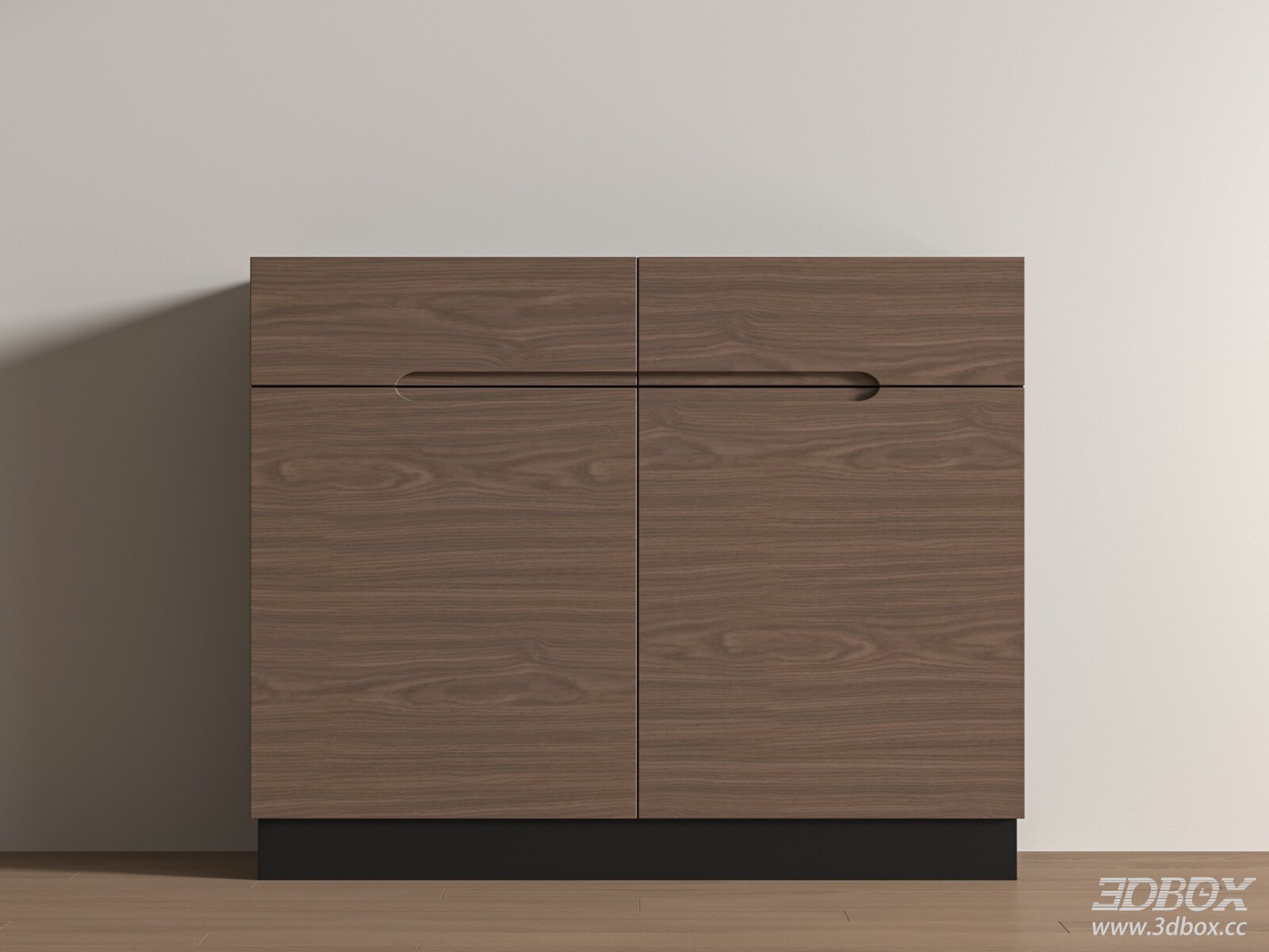 Modern Wooden Sideboard Storage Cabinet 3D model - thumbnail 1