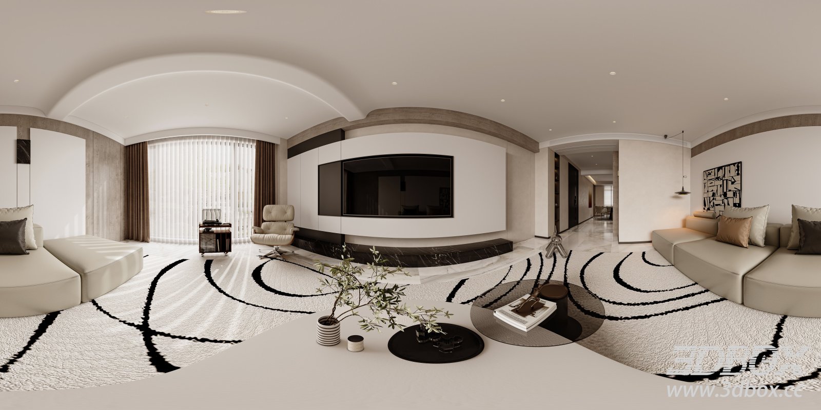 Modern Interior Scene 3D model - thumbnail 1