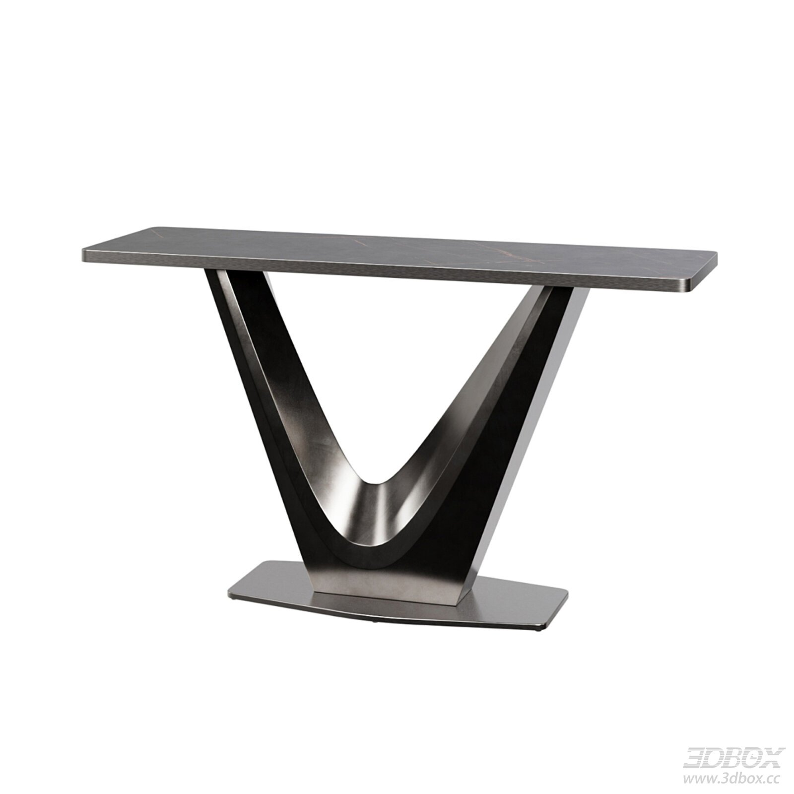 Modern Minimalist Marble Top Console Table 3D model - front view
