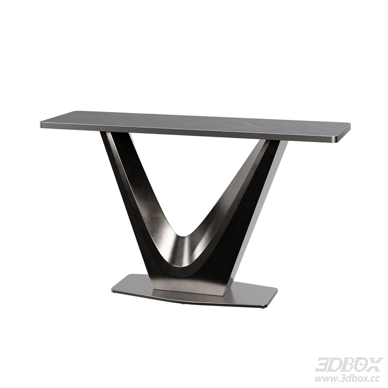 Modern Minimalist Marble Top Console Table 3D model - thumbnail 1