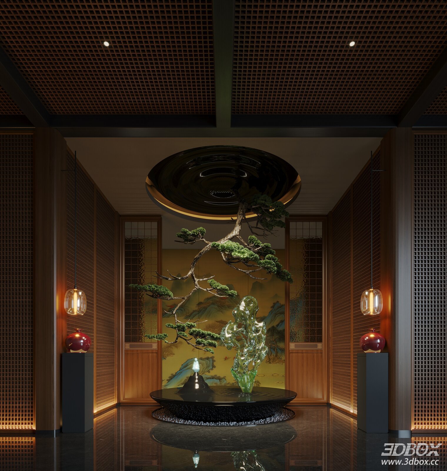 Modern Interior Scene 3D model - front view
