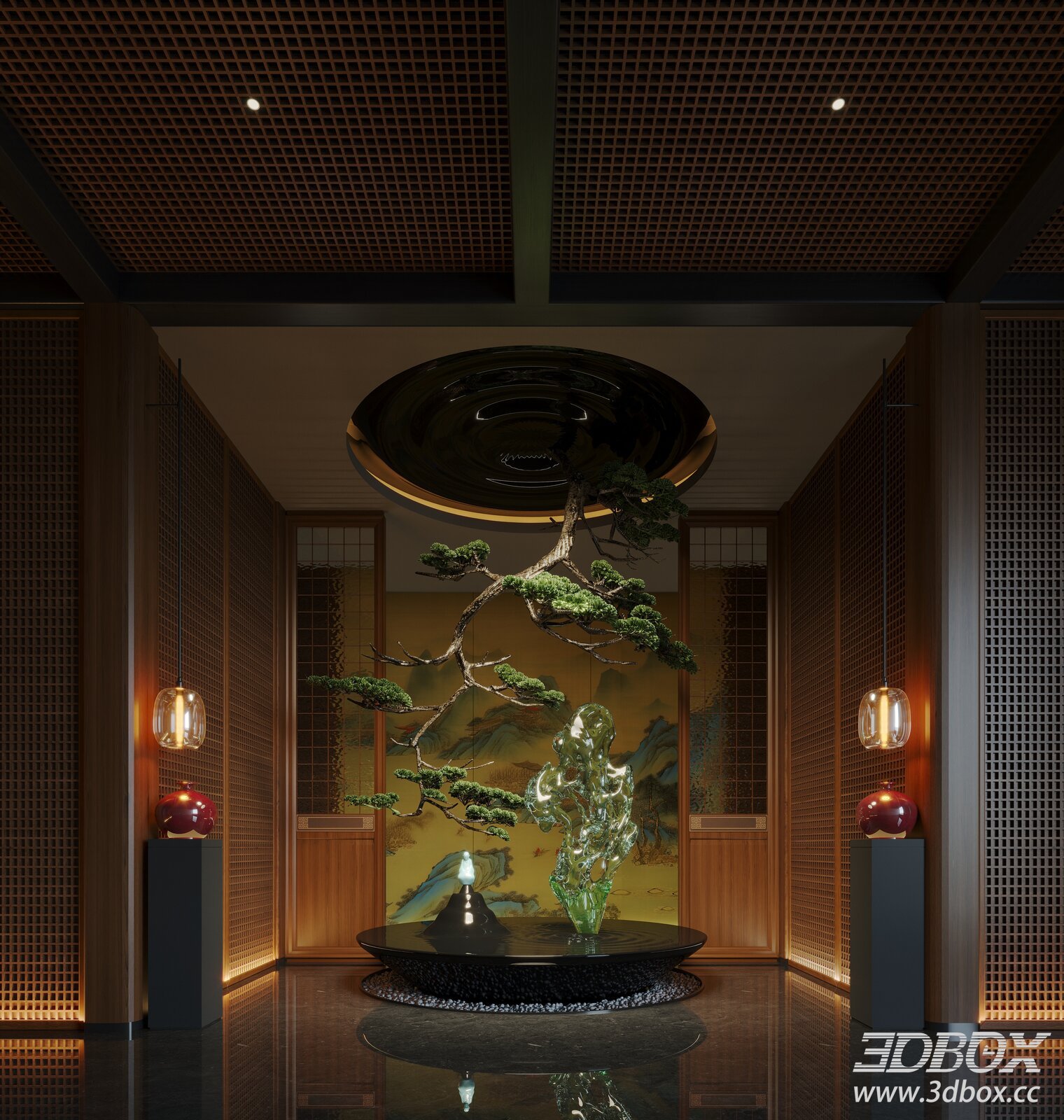 Modern Interior Scene 3D model - thumbnail 1