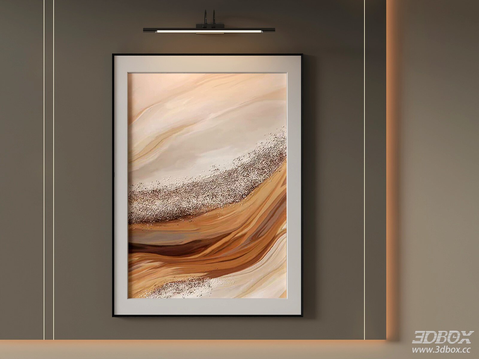 Modern Abstract Framed Wall Art Decor 3D model - front view